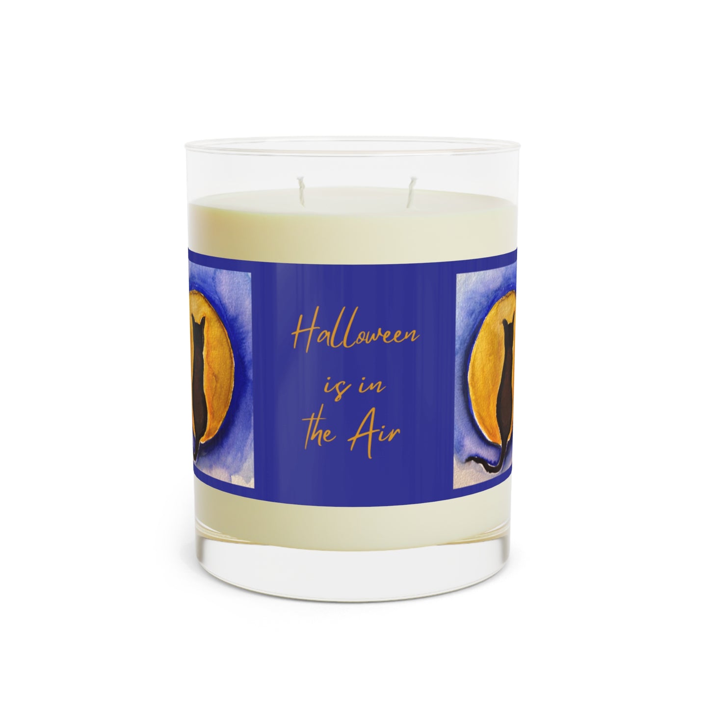 Aromatherapy Soy Candle for Halloween Cat n Moon Scented Natural Candle - Full Glass, 11oz