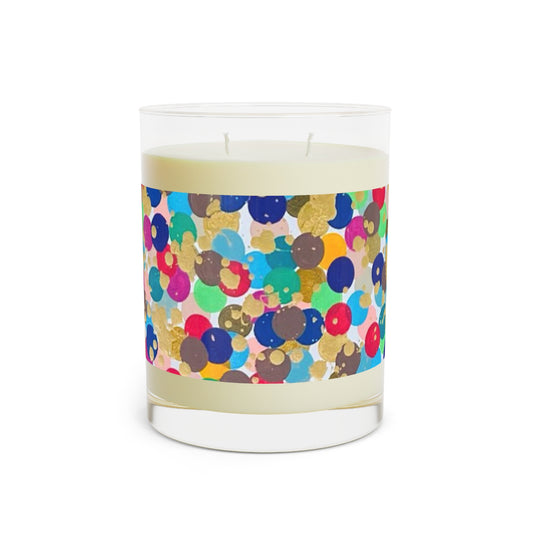 Polka Dot Luxury Container Candle Rain Dotted Birthday Candle, Vintage Polka Dot Design Scented Candle - Full Glass, 11oz