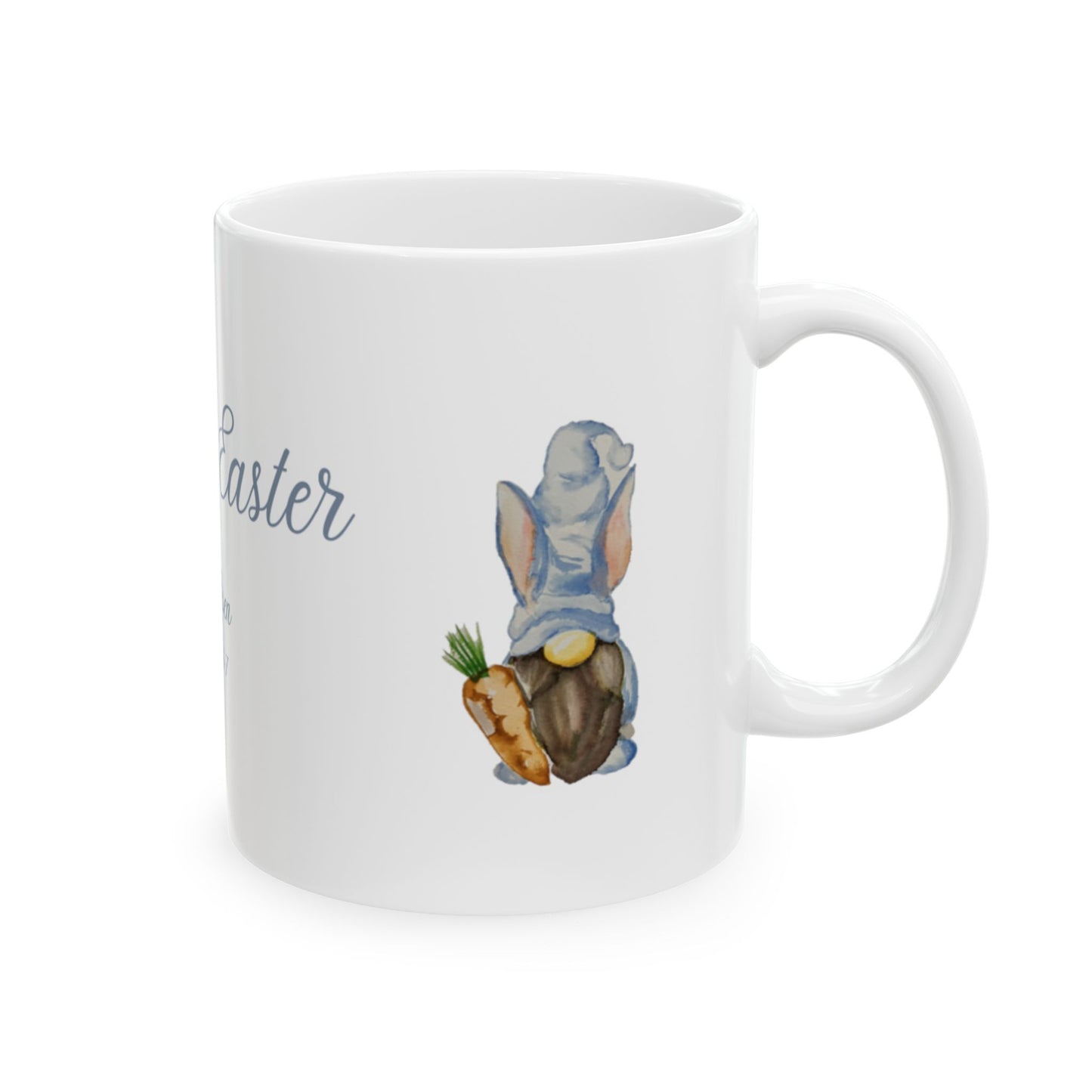 Wing Light Art Designs Happy Easter Blue Gnome Ceramic Mug 11oz