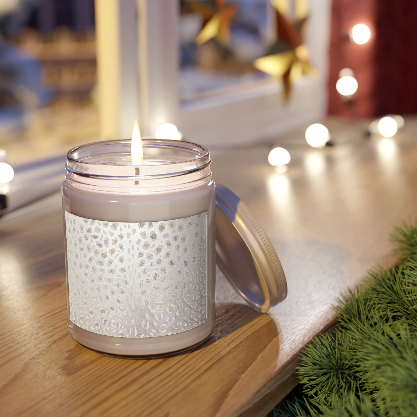 Small Silver Leopard Print Scented Candles, 9oz