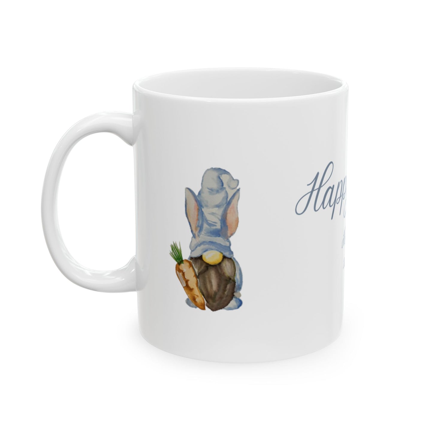 Wing Light Art Designs Happy Easter Blue Gnome Ceramic Mug 11oz