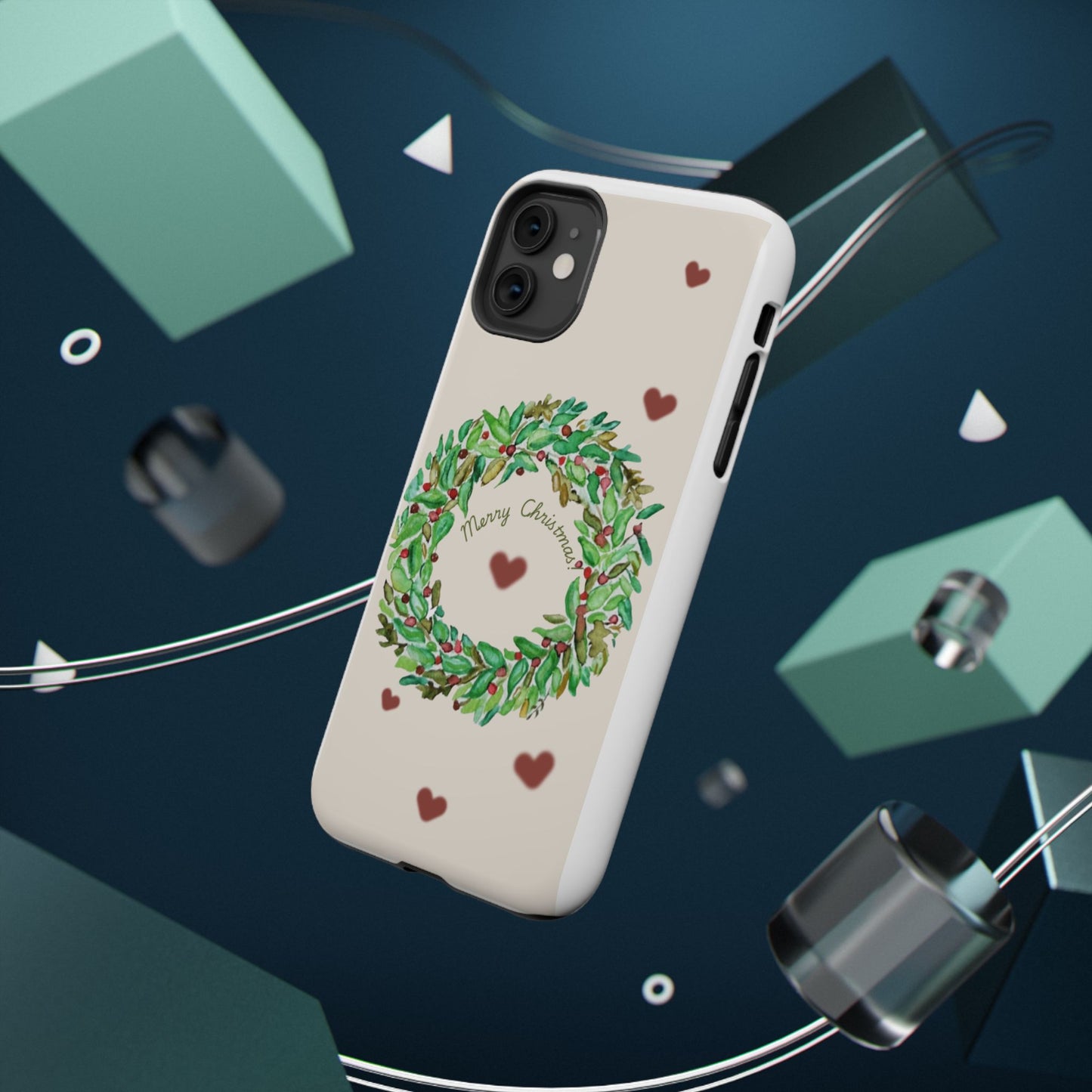 Merry Christmas Phone Case for iPhone 16, 16 Plus, 16 Pro 16 Pro Max, iPhone 15, 15 Plus, 15 Pro 15 Pro Max, Plus 14, 13, 12 and 11 Impact-Resistant Cases