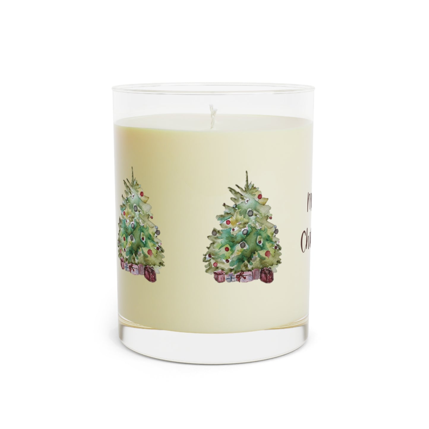 100% Soy Wax Aromatherapy Custom Label Christmas Tree Scented Candle - Full Glass, 11oz