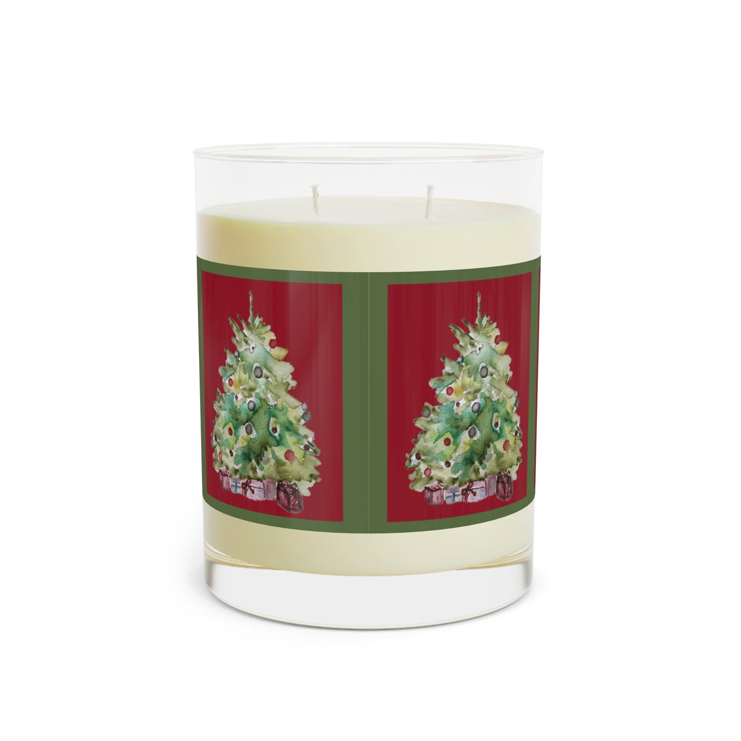 Wing Light Watercolor Christmas Tree Scented Candle — 11oz Holiday Glass Candle