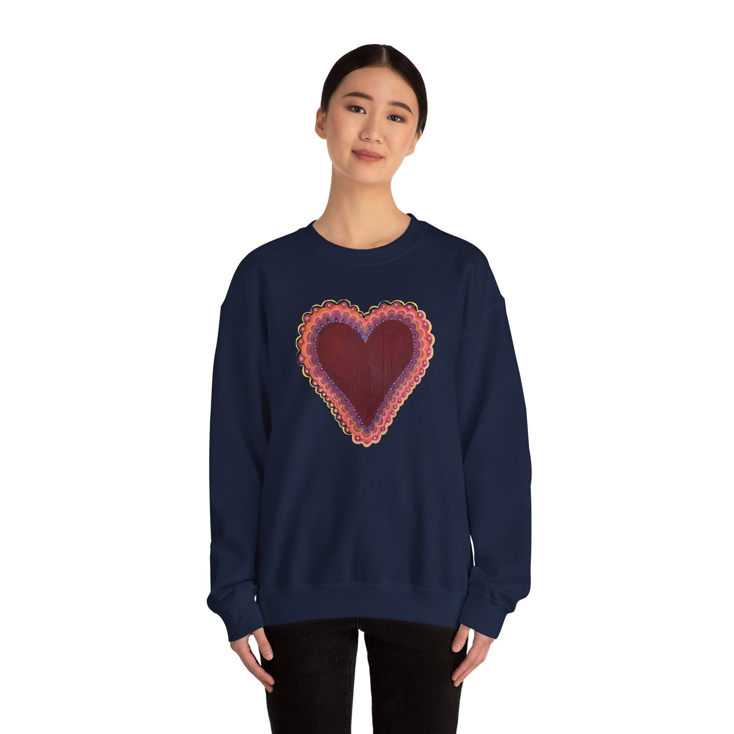 Wing Light Art Designs Frilly Heart Unisex Heavy Blend™ Crewneck Sweatshirt