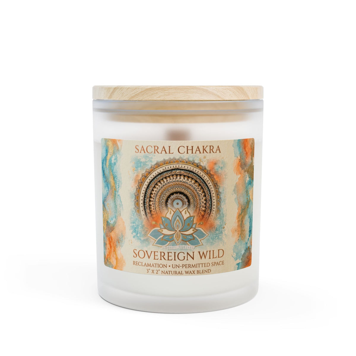 The Sovereign Audit™ Sacral Chakra Frosted Glass Candle — "Sovereign Wild" 11oz Aromatic Meditation Candle