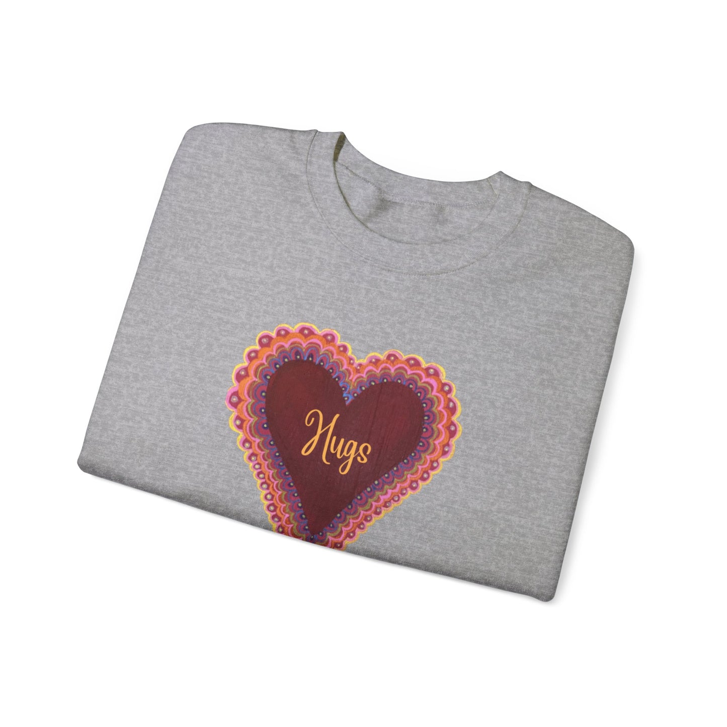 Wing Light Art Designs Frilly Heart Hugs Unisex Heavy Blend™ Crewneck Sweatshirt