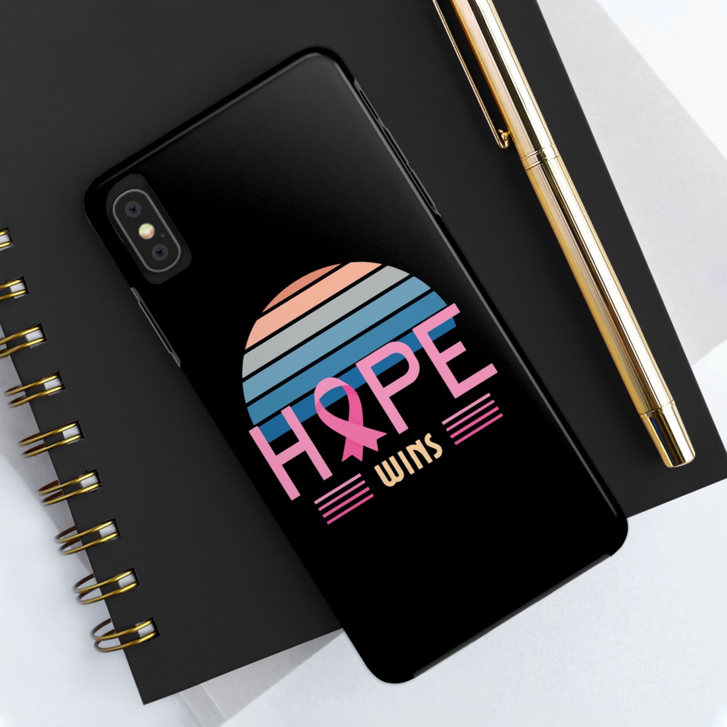 Hope Wins, Cancer Warrior Gift, Support Gift, Breast Cancer Survivor Gift, Cancer Tough Phone Cases, Survivor Gift, Pink Phone iPhone