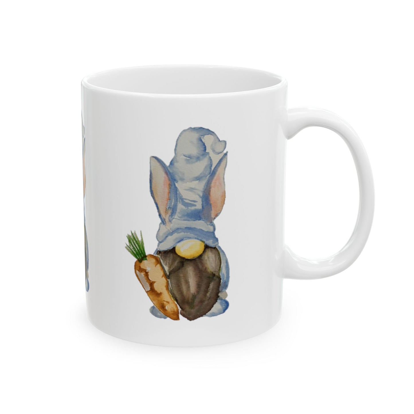 Wing Light Art Designs Blue Bunny Gnome Ceramic Mug 11oz