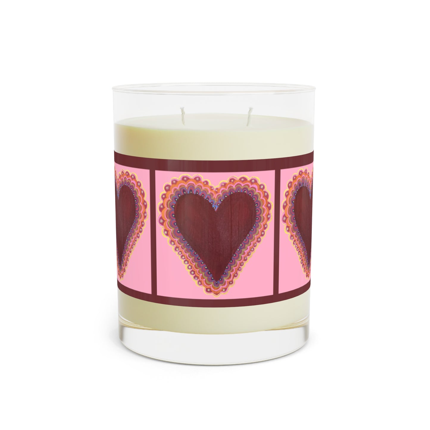 Wing Light Art Designs Frilly Heart (pink) Scented Candle - Full Glass, 11oz