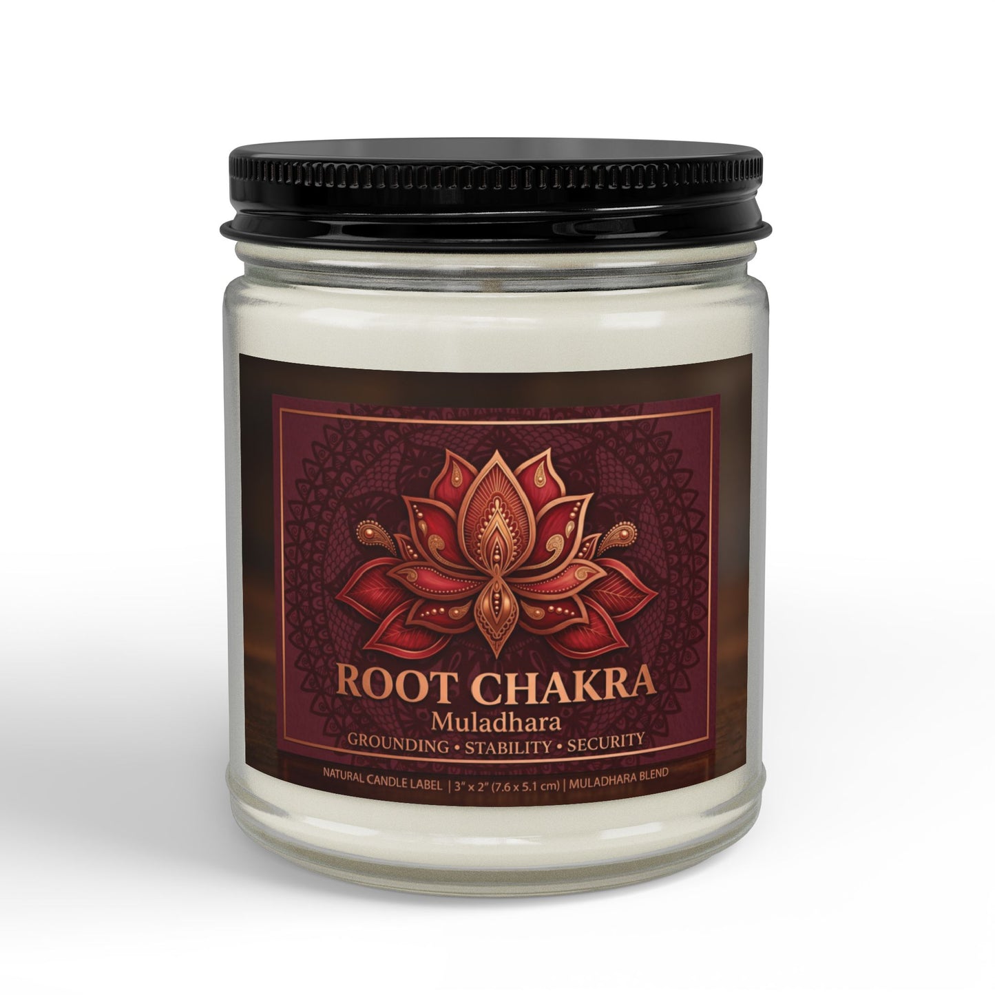The Sovereign Audit™ Root Chakra Soy Candle — Scented Amber Jar with Black Lid (4oz & 9oz)