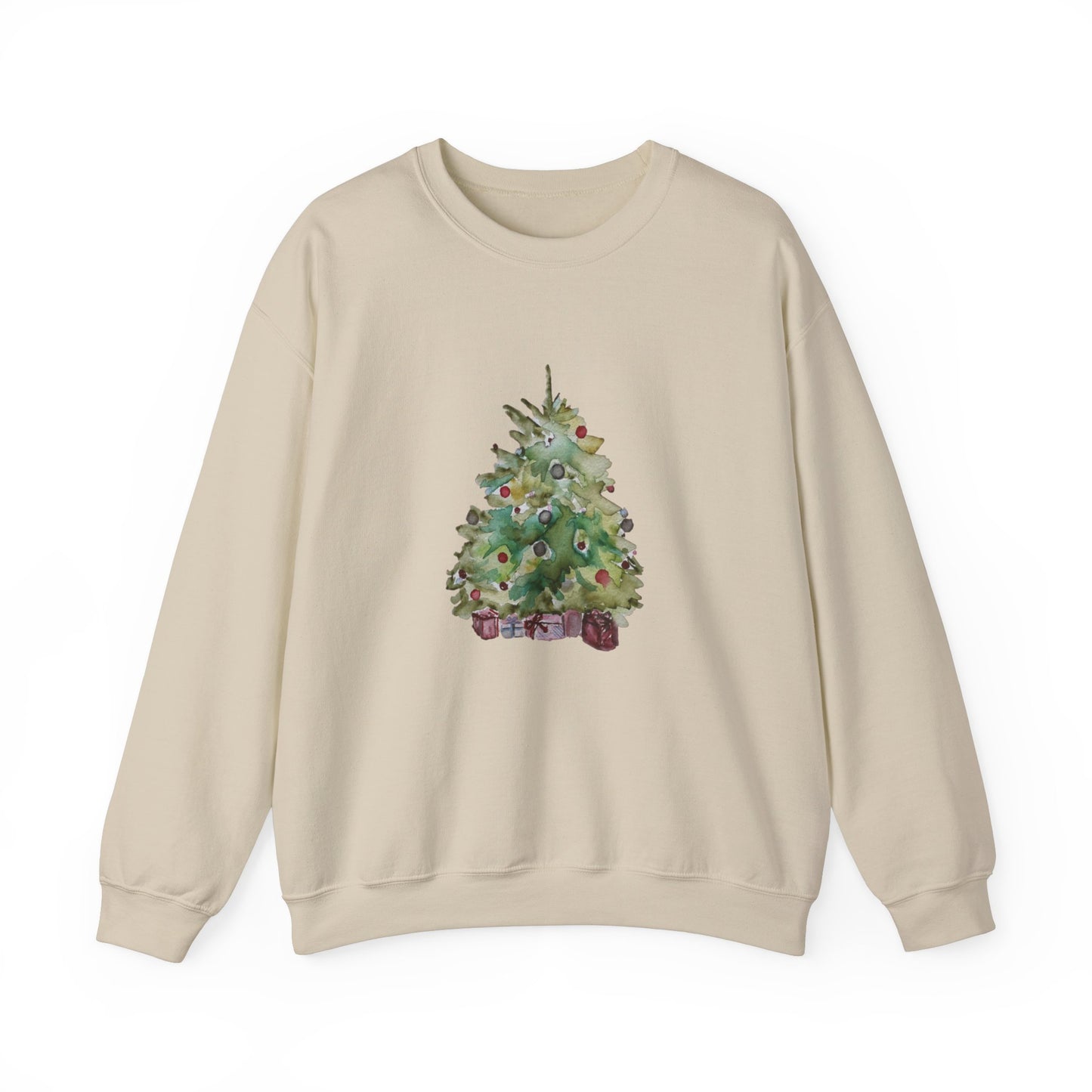 Womens or Mens Christmas Sweatshirt, Merry Christmas, Cute Christmas Tree Sweatshirt, Holiday Sweater Christmas Tree Unisex Heavy Blend™ Crewneck Sweatshirt