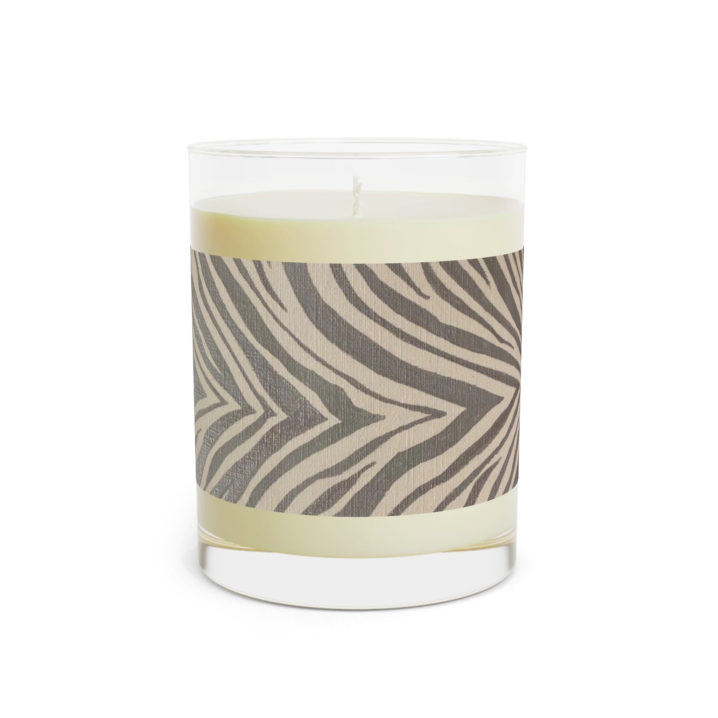 Wing Light Art Designs Silver Zebra Print Scented Candle - Full Glass, 11oz