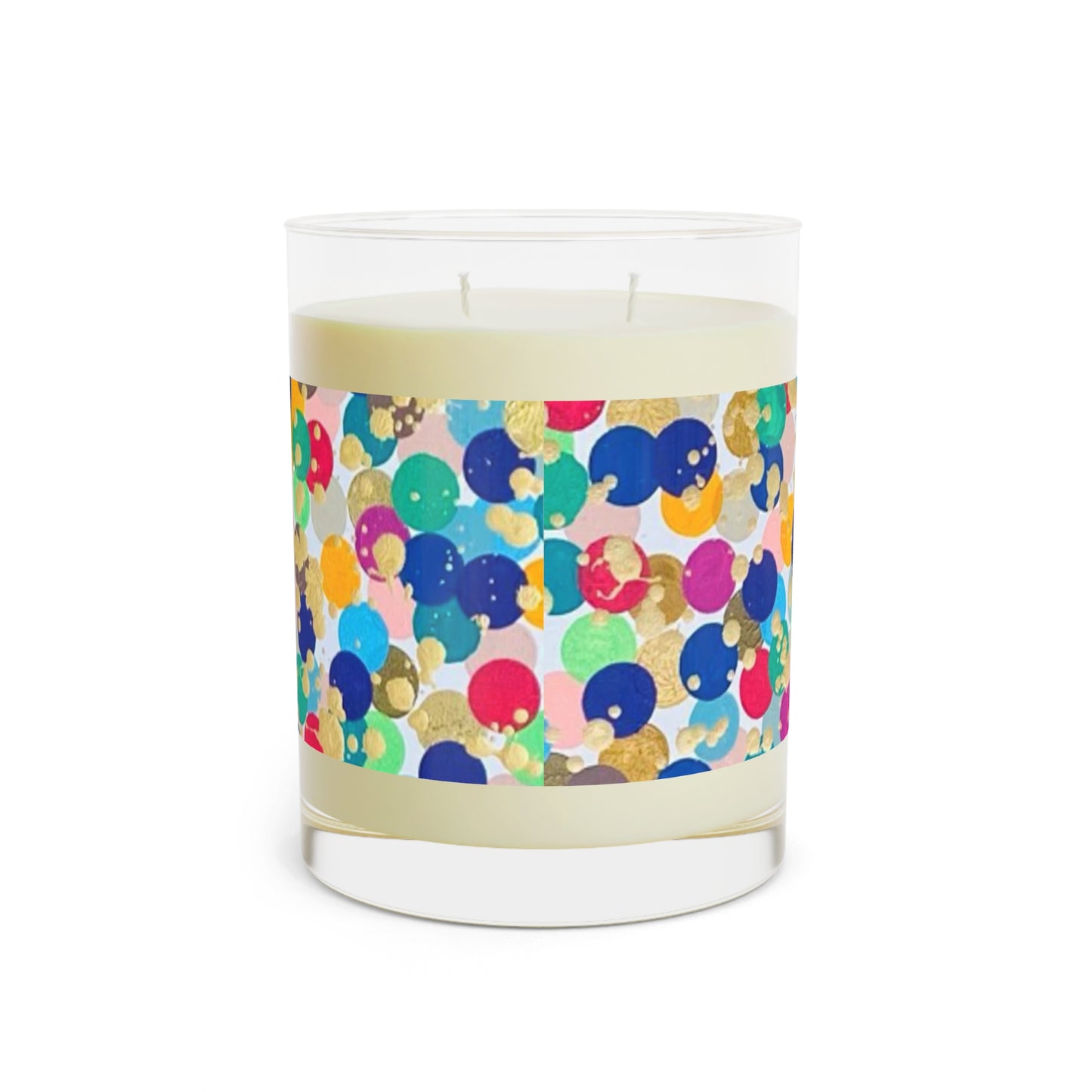 Polka Dot Luxury Container Candle Rain Dotted Birthday Candle, Vintage Polka Dot Design Scented Candle - Full Glass, 11oz