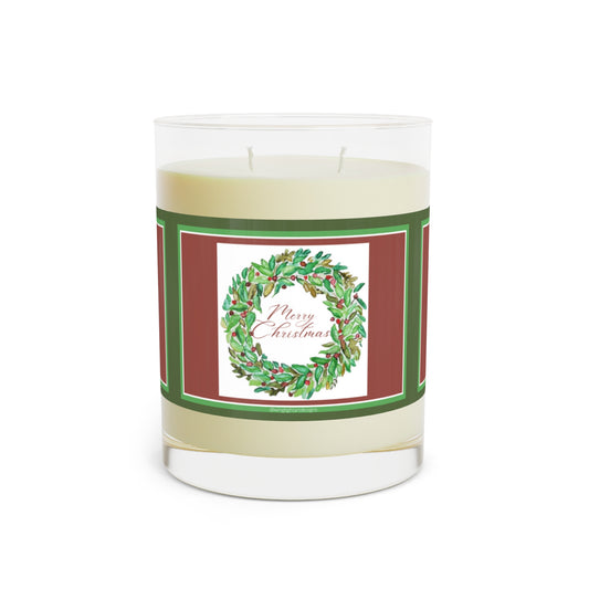 Wing Light Art Designs Merry Christmas RED and GREEN Scented Candle - Full Glass, 11oz