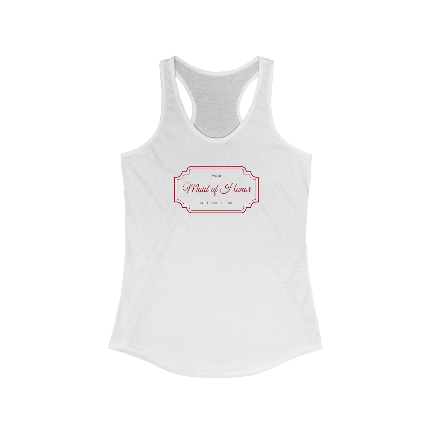 Bridal party tank top- bridesmaid proposal shirt - maid of honor shirt- bachelorette party tank tops- bridesmaid tribe squad T-shirts Women's Ideal Racerback Tank