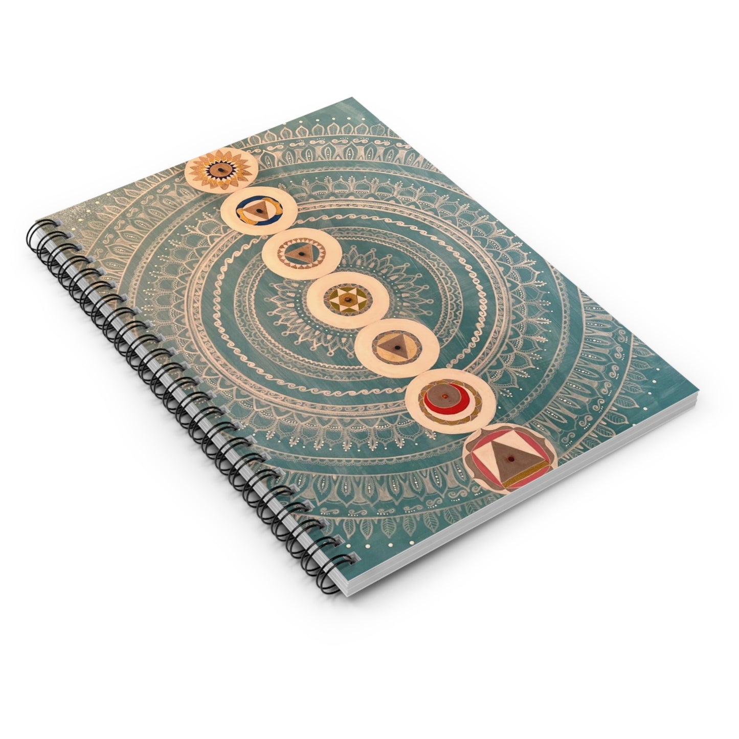 Manifestation journal Gratitude Journal Self-Help Custom Notebook for Women, Gift for Her, Chakra Mandala Spiral Notebook - Ruled Line