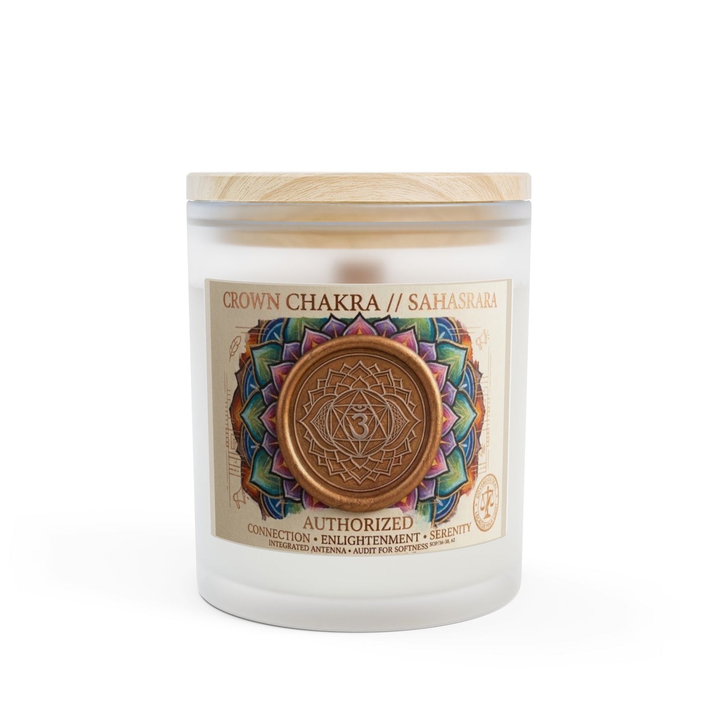 The Sovereign Audit™ Crown Chakra Frosted Glass Candle, 11oz