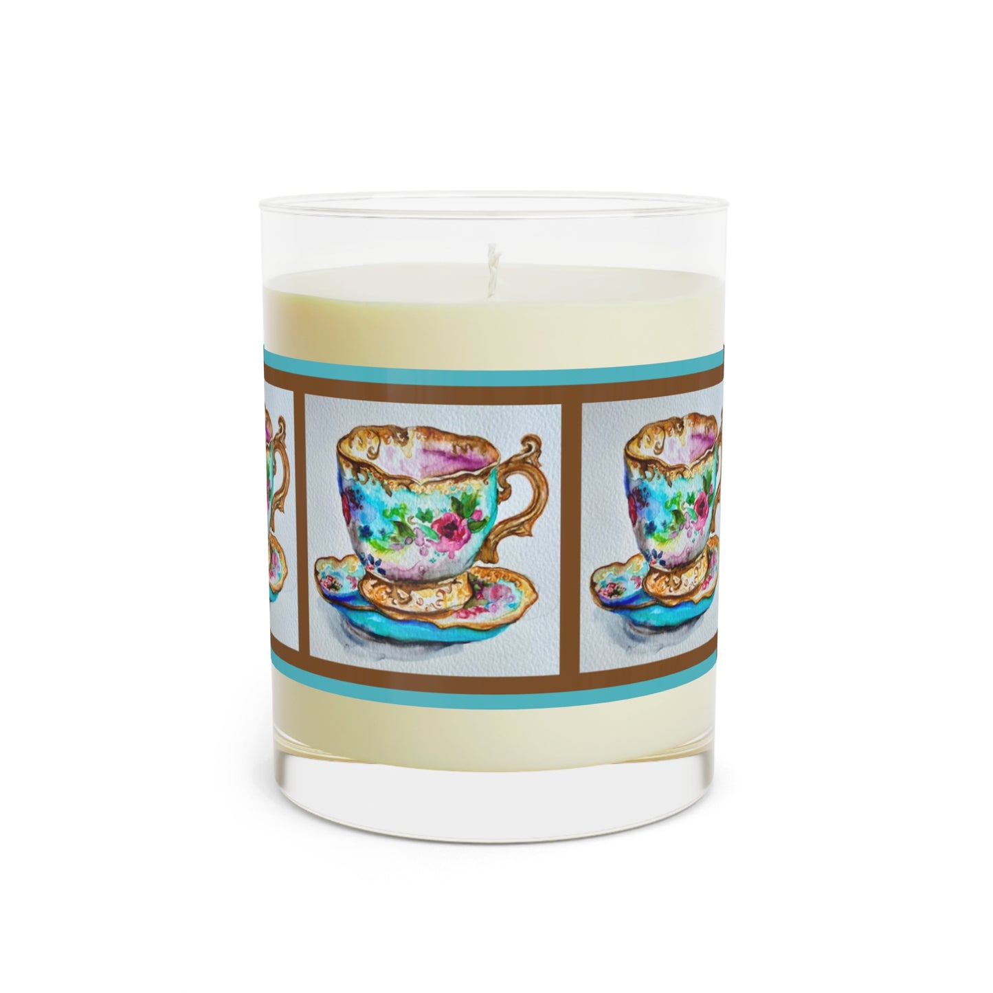 Wing Light Art Designs Fancy Teacup Scented Candle - Full Glass, 11oz