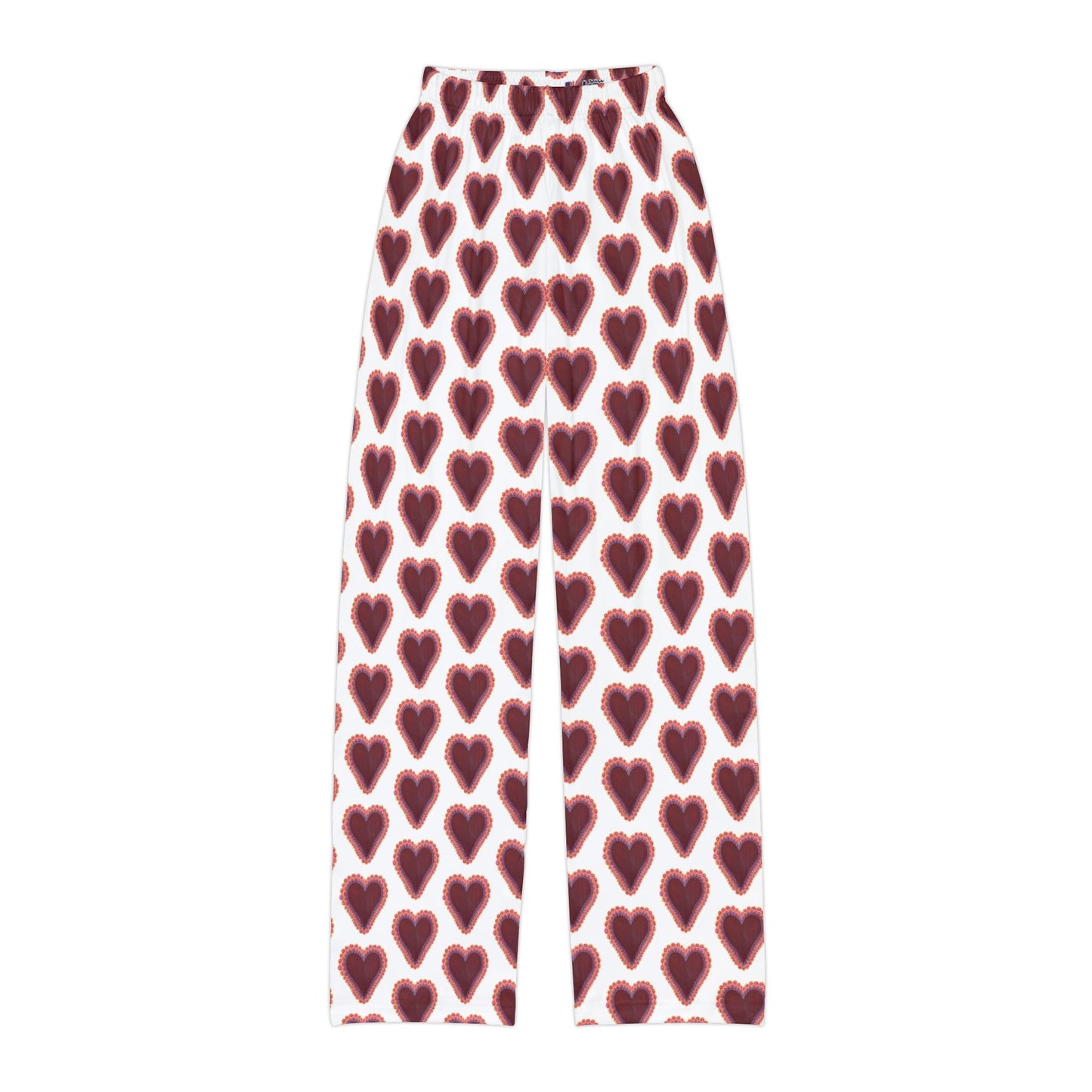 Wing Light Art Designs Frilly Heart Valentine Kids Pajama Pants