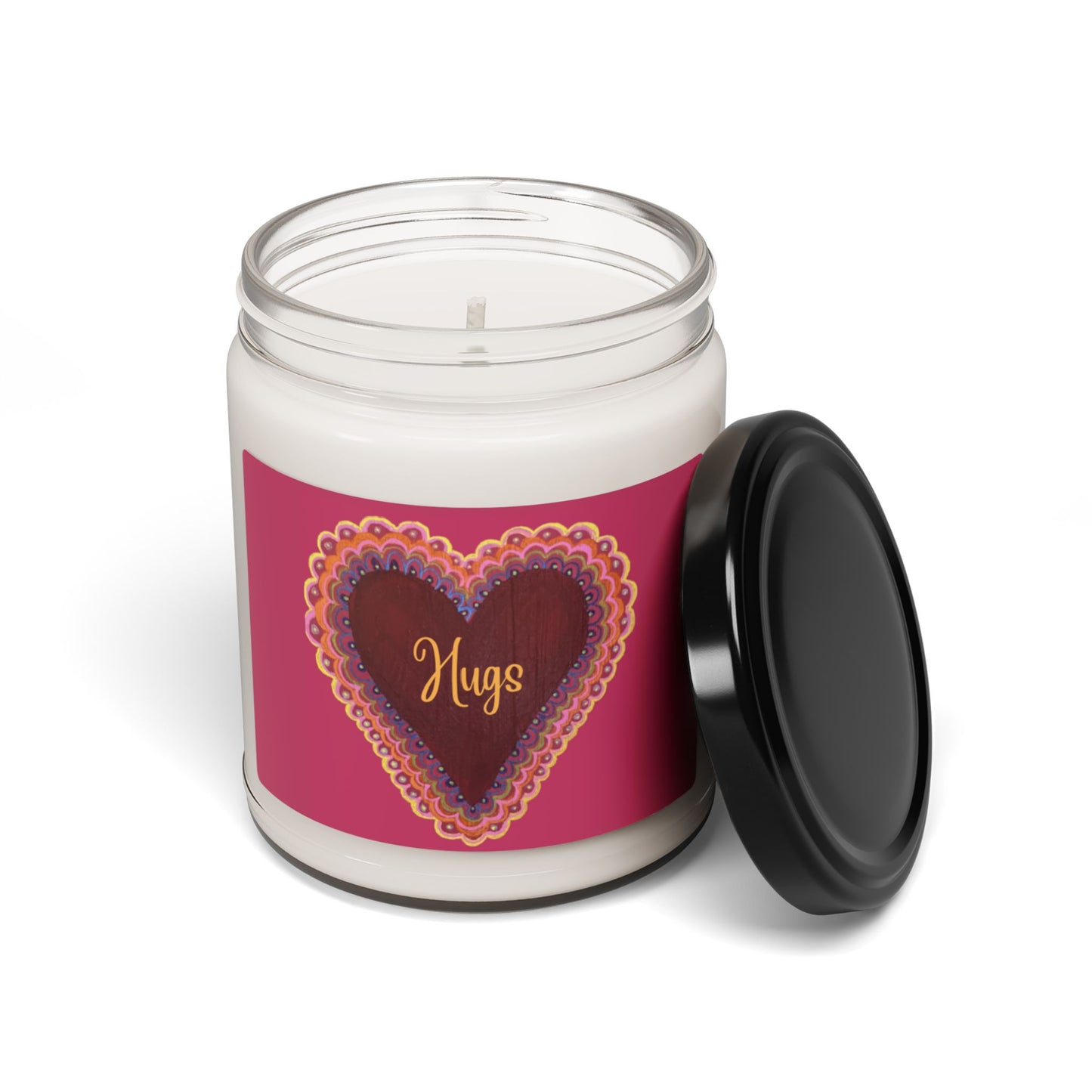 Love You Soy Candle | Hugs Valentine's Day Gifts | Anniversary and Birthday Gifts | Soy Wax Candle for Home Valentine's Scented Soy Candle, 9oz