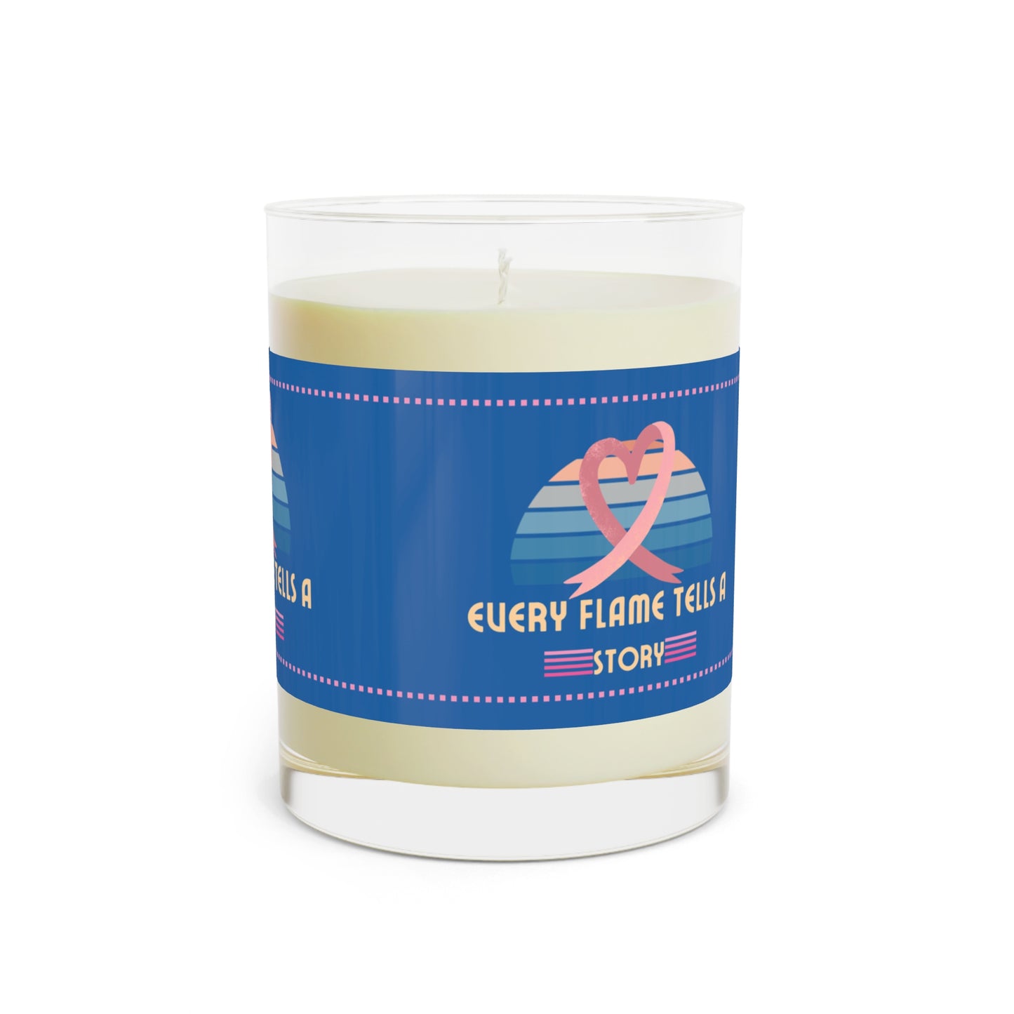 Every Flame Tells a Story Breast Cancer Awareness Aromatherapy Scented Soy Candle - Full Glass, 11oz