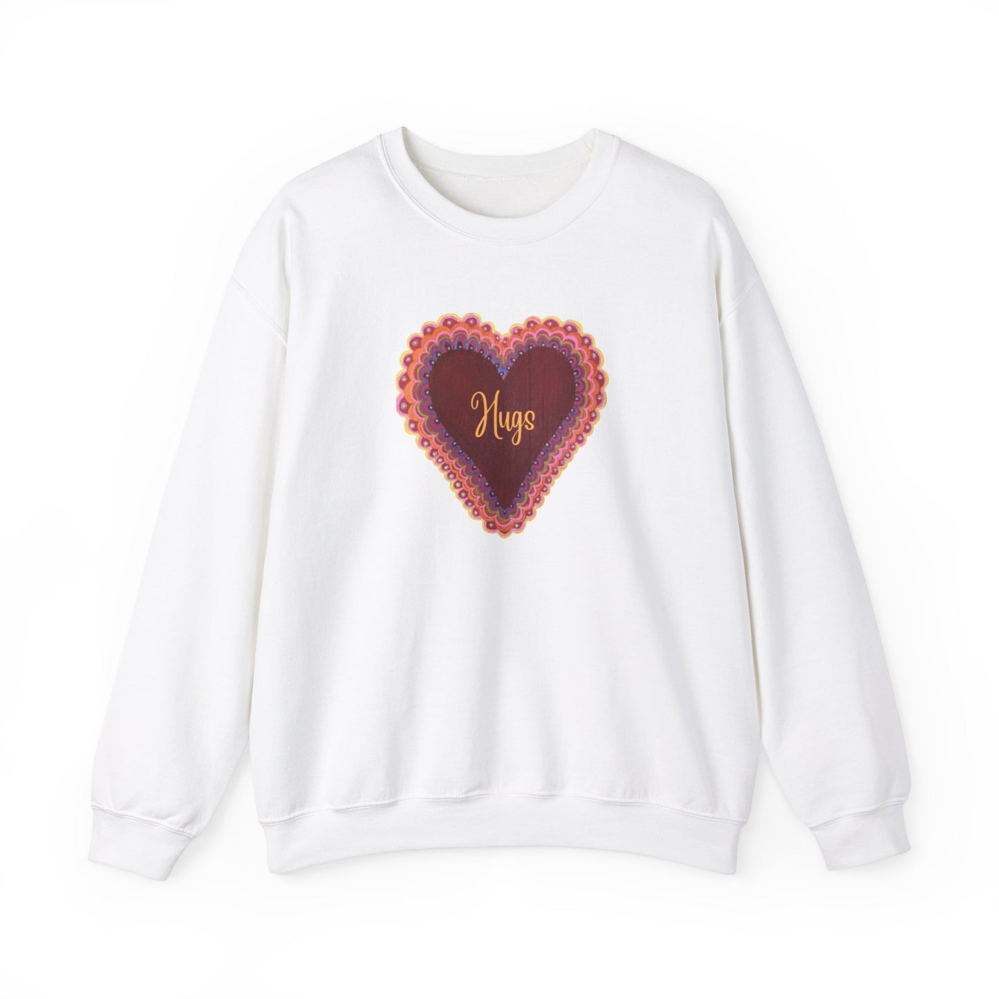 Wing Light Art Designs Frilly Heart Hugs Unisex Heavy Blend™ Crewneck Sweatshirt