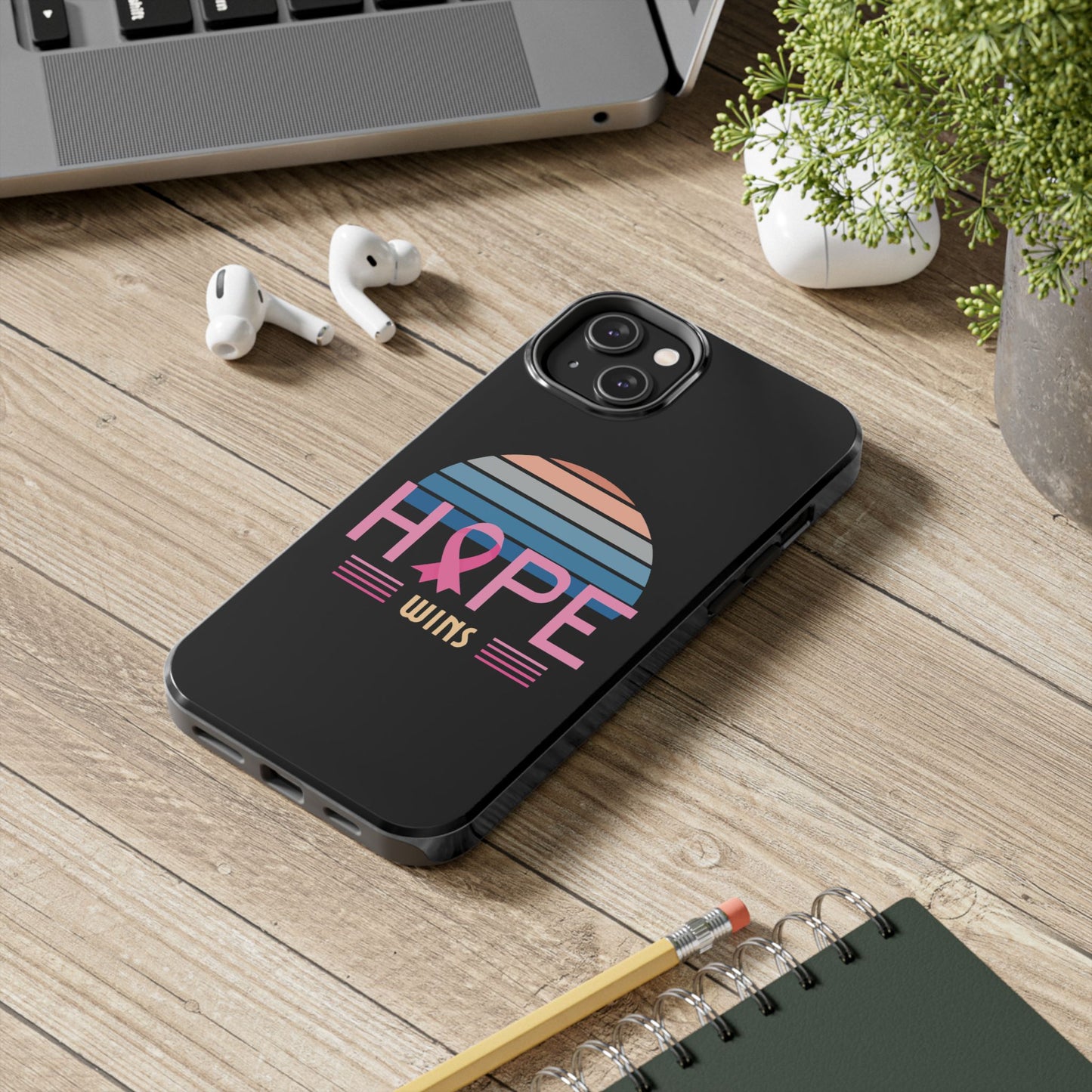 Hope Wins, Cancer Warrior Gift, Support Gift, Breast Cancer Survivor Gift, Cancer Tough Phone Cases, Survivor Gift, Pink Phone iPhone