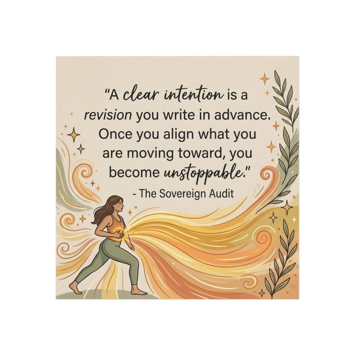 Square Magnet – “A Clear Intention” Motivational Quote, Goal-Setting Gift