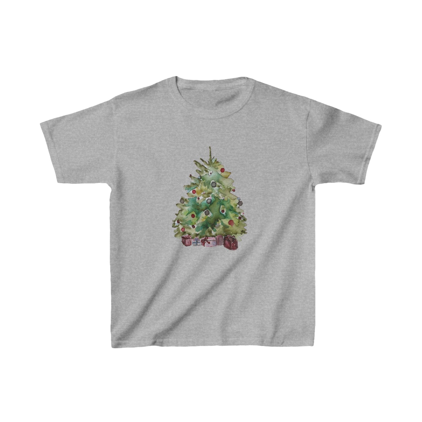 Christmas Tree Shirt, Xmas Winter Shirt, Christmas Party Shirt, Christmas Gift, White Tree Christmas Shirt, Christmas Snow Shirt, Holiday Tee Christmas Tree Kids Heavy Cotton™ Tee