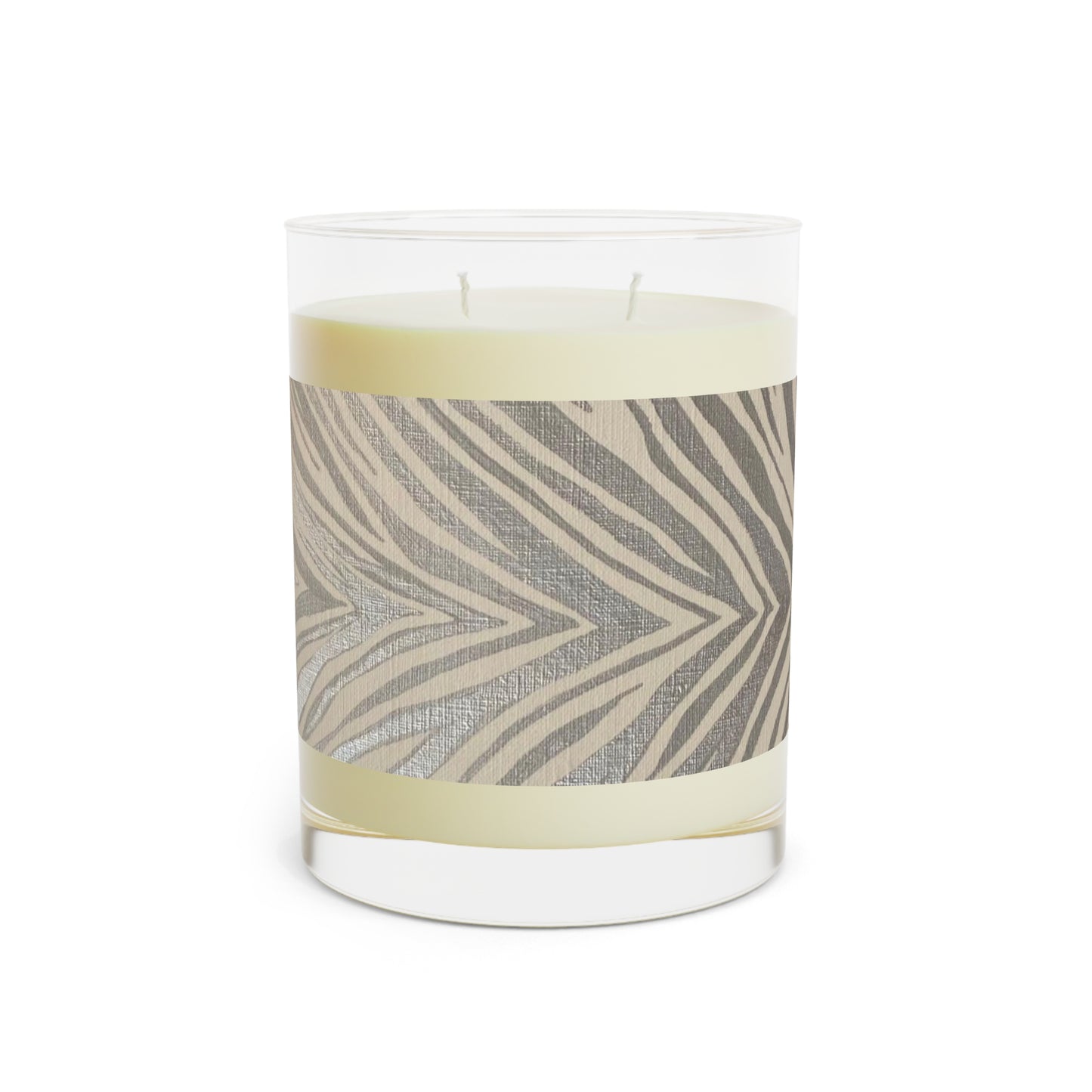 Wing Light Art Designs Silver Zebra Print Scented Candle - Full Glass, 11oz