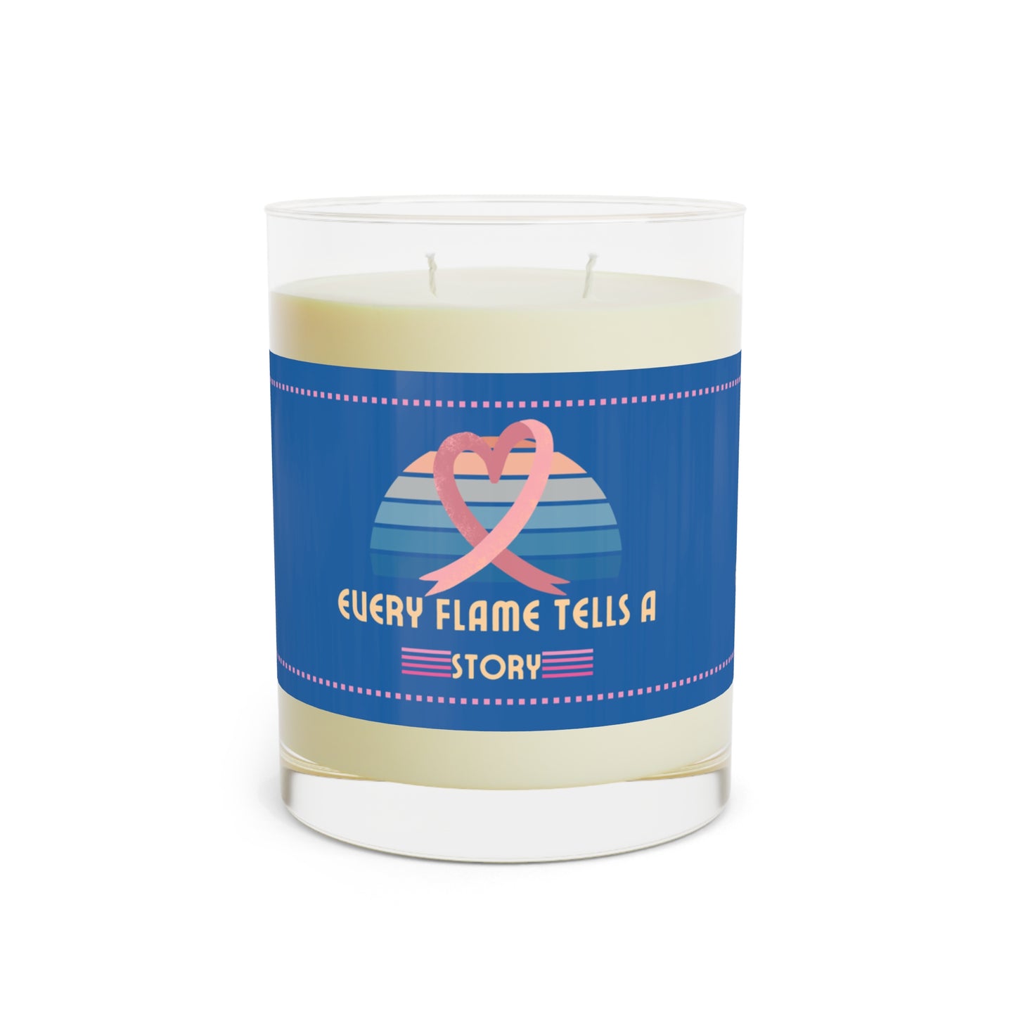 Every Flame Tells a Story Breast Cancer Awareness Aromatherapy Scented Soy Candle - Full Glass, 11oz