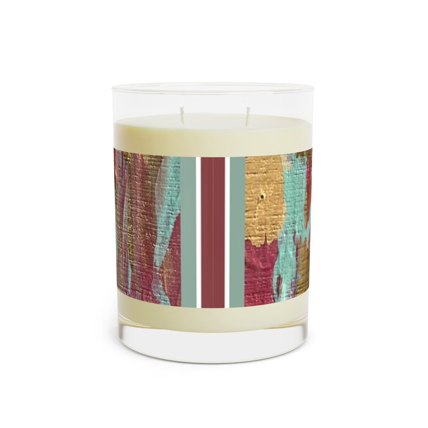 Pink and Gold Abstract Scented Candle - Full Glass, 11oz