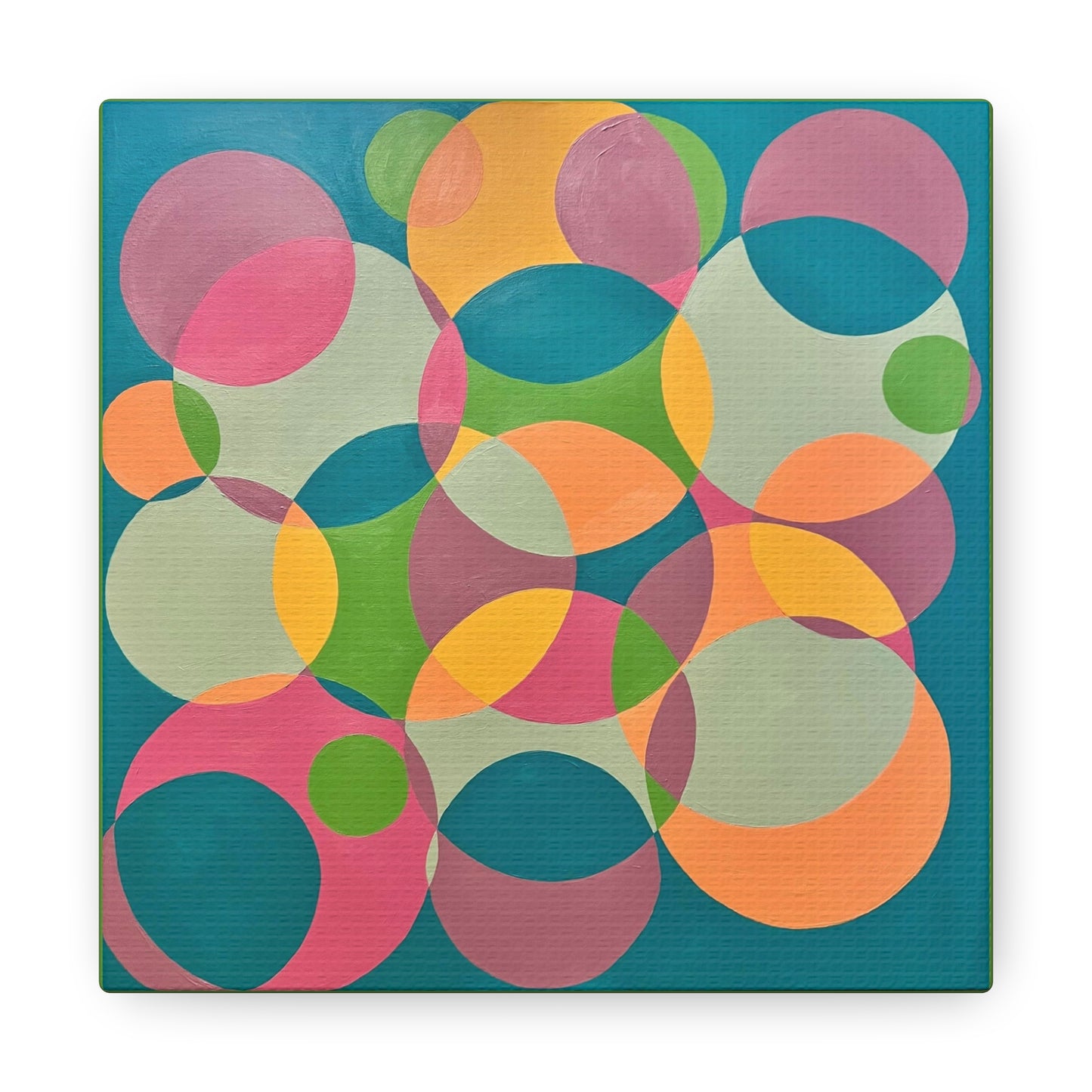 Circle wall art, Bubble wall art, interlocking circles wall art, Geometric wall art, Twisted rings decor, Modern circle wall art, Overlapping Circles wall art Interlocking Inclusion Painting by Erica Haupert Canvas Gallery Wraps