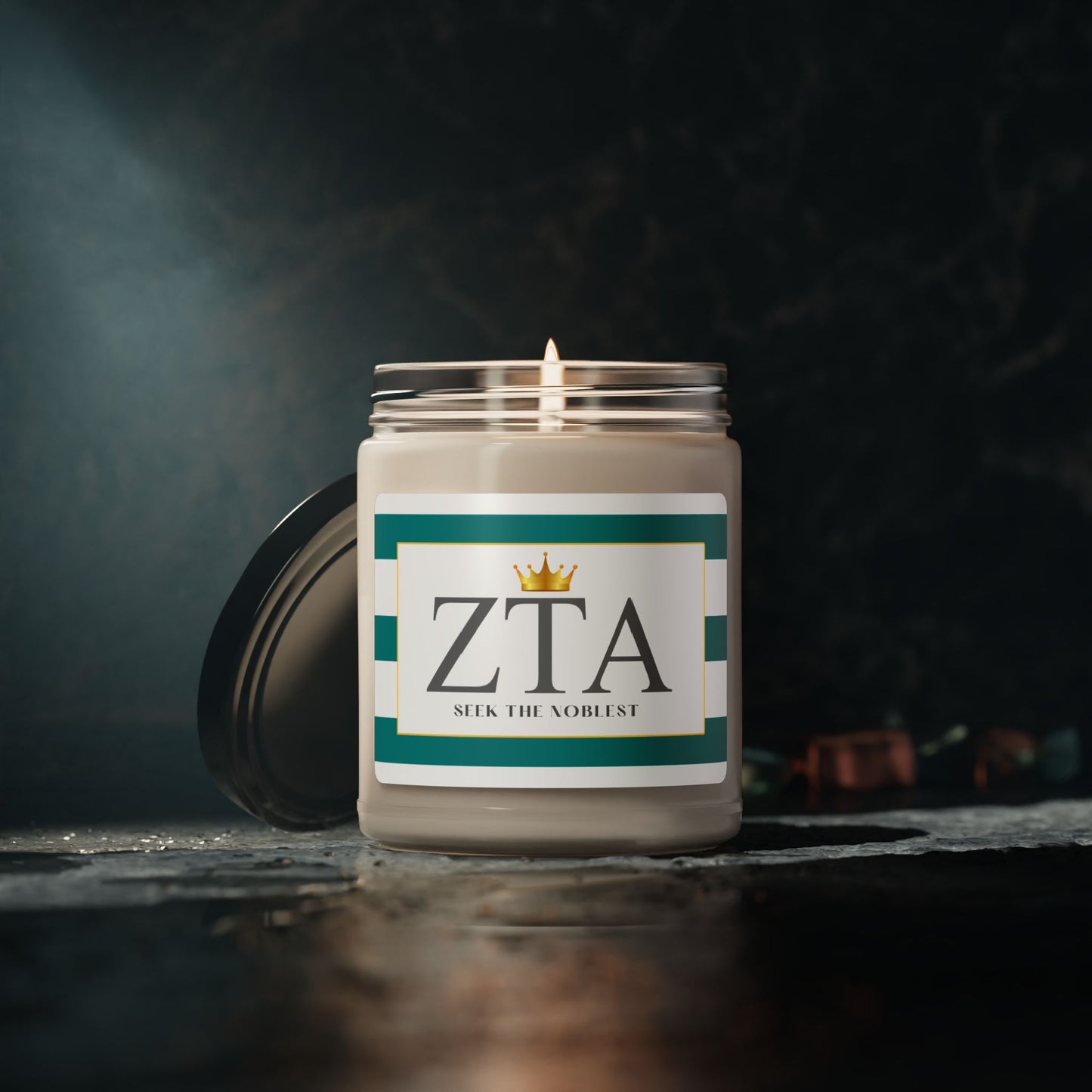 ZTA Zeta Tau Alpha Sorority House Soy Wax Candle, Greek Life Gift Candle, Gift For Sorority Girl, College Move-In Gift, Eco Friendly 9oz. Candle Scented Soy Candle, 9oz