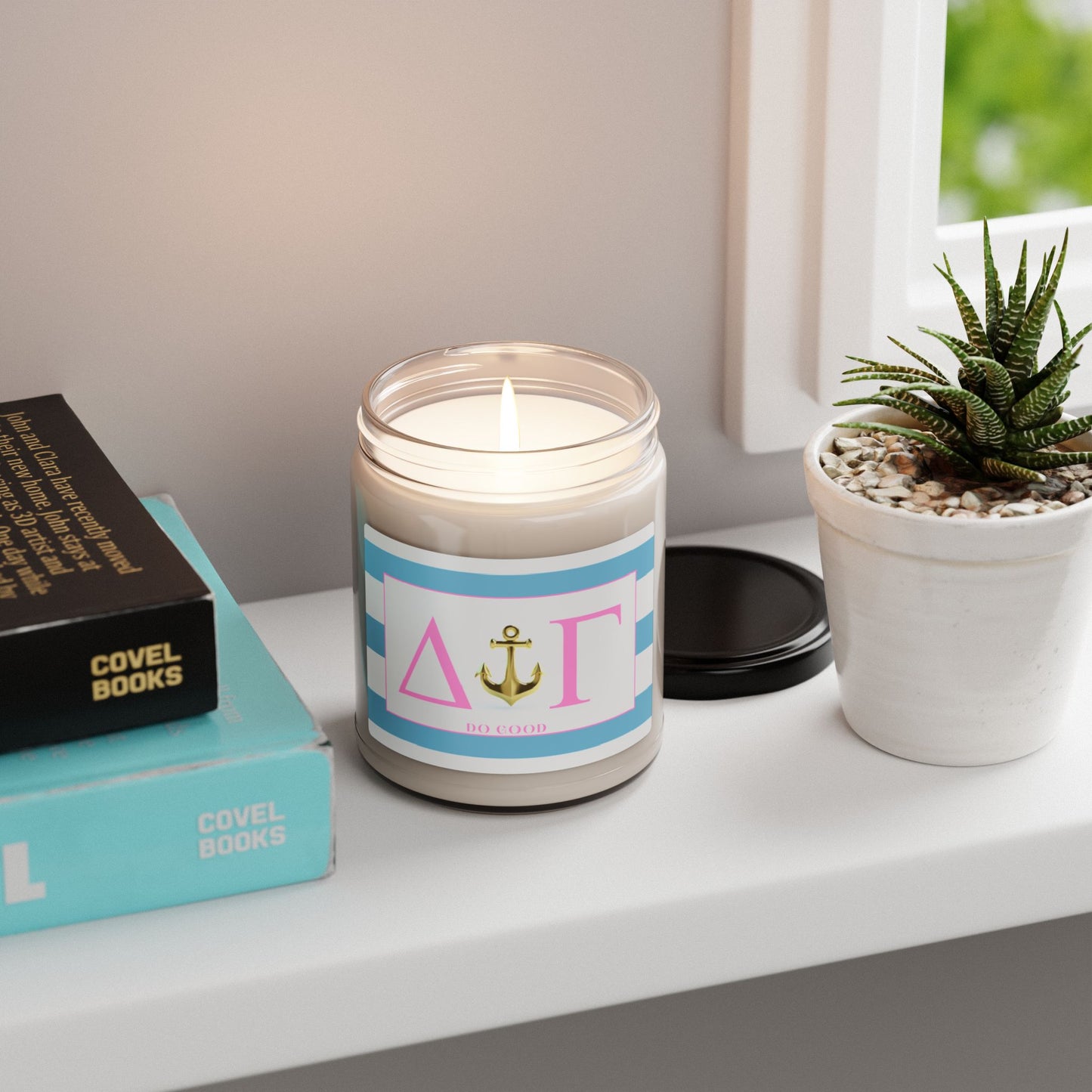 Delta Gamma Sorority House Soy Wax Candle, Greek Life Gift Candle, Gift For Sorority Girl, College Move-In Gift, Eco Friendly 9oz. Candle