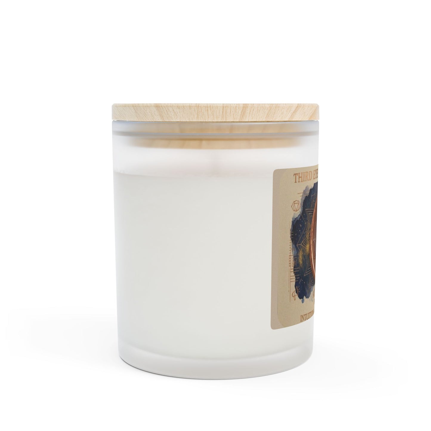 The Sovereign Audit™ Third Eye Chakra Frosted Glass Candle — 11oz Meditation & Intuition Soy Candle