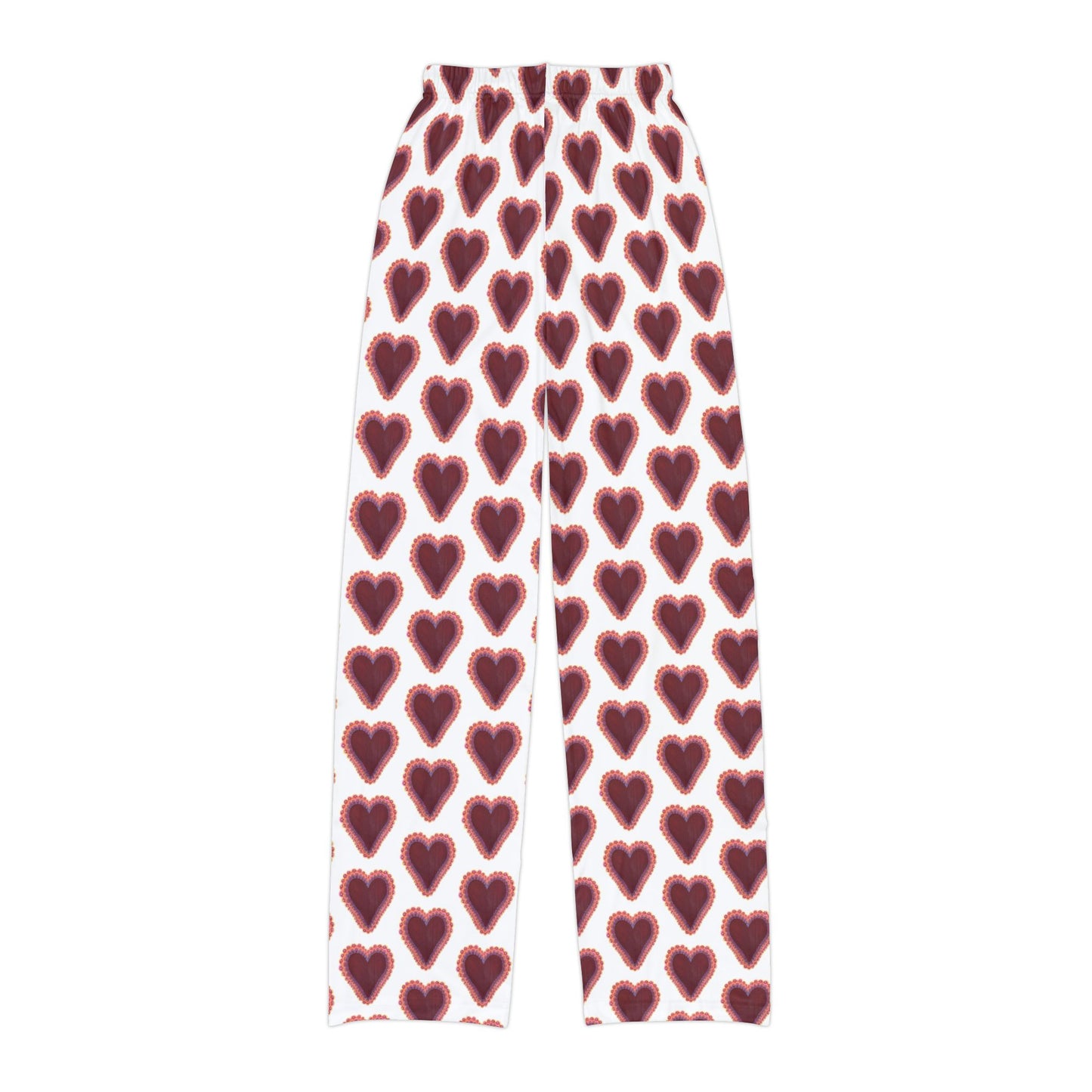 Wing Light Art Designs Frilly Heart Valentine Kids Pajama Pants