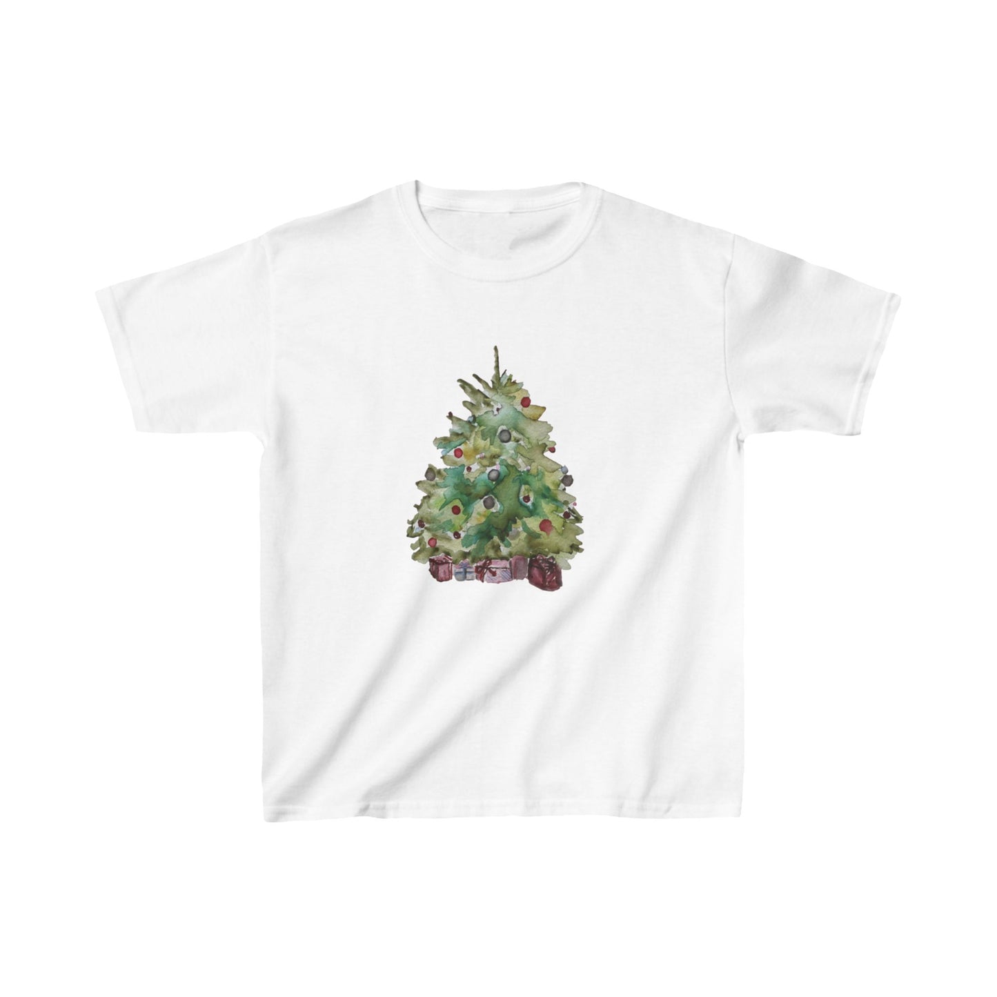 Christmas Tree Shirt, Xmas Winter Shirt, Christmas Party Shirt, Christmas Gift, White Tree Christmas Shirt, Christmas Snow Shirt, Holiday Tee Christmas Tree Kids Heavy Cotton™ Tee