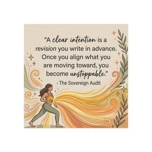 Square Magnet – “A Clear Intention” Motivational Quote, Goal-Setting Gift