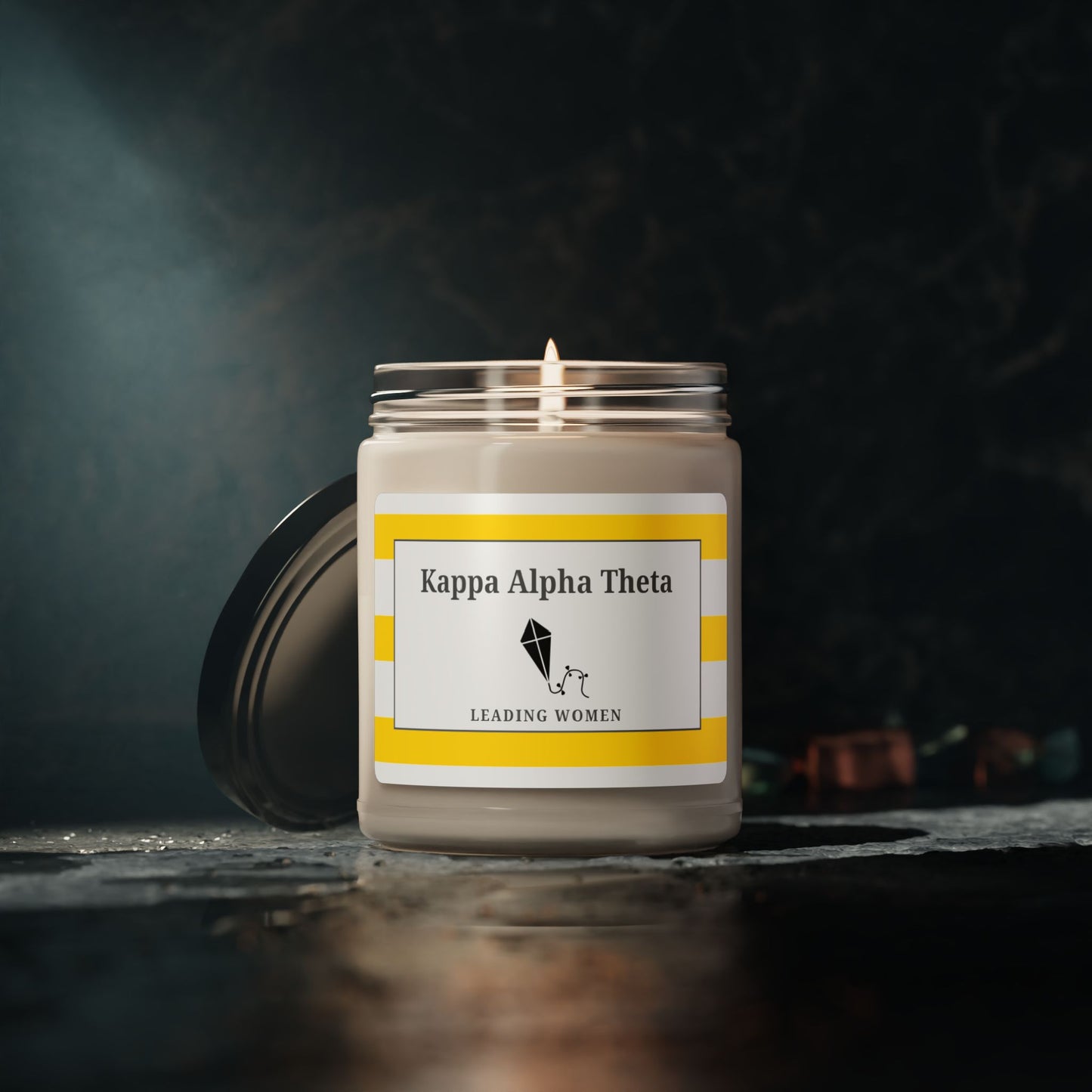 KAO Kappa Alpha Theta Sorority House Soy Wax Candle, Greek Life Gift Candle, Gift For Sorority Girl, College Move-In Gift, Eco Friendly 9oz. Candle Scented Soy Candle