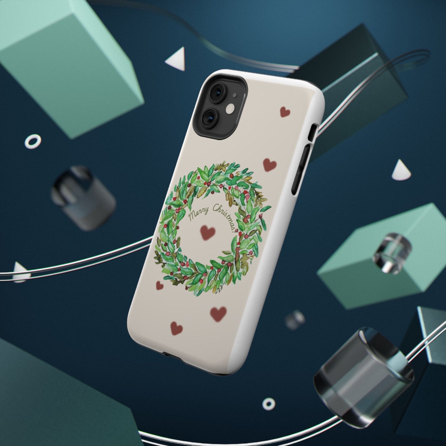 Merry Christmas Phone Case for iPhone 16, 16 Plus, 16 Pro 16 Pro Max, iPhone 15, 15 Plus, 15 Pro 15 Pro Max, Plus 14, 13, 12 and 11 Impact-Resistant Cases