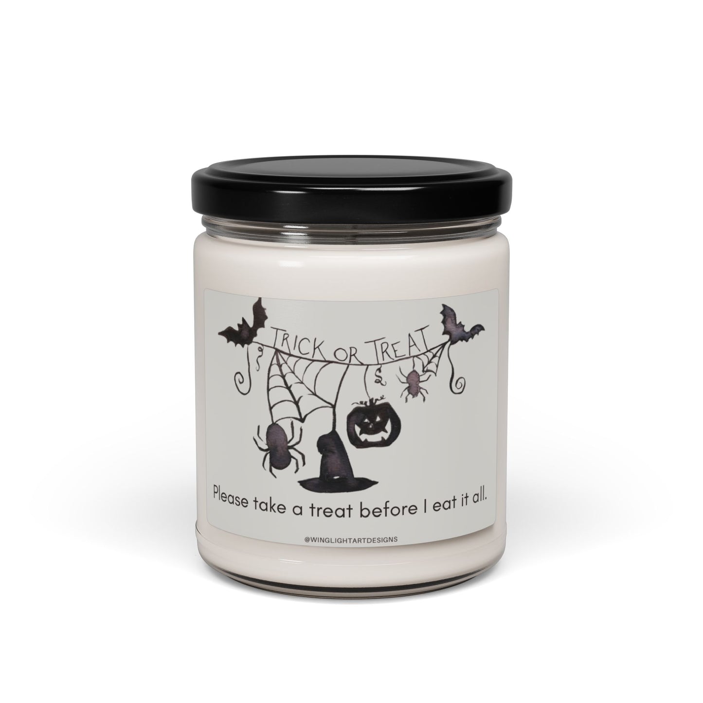 100% Soy Wax Custom Candle for Halloween so Take a Treat Scented Soy Aromatherapy Candle, 9oz