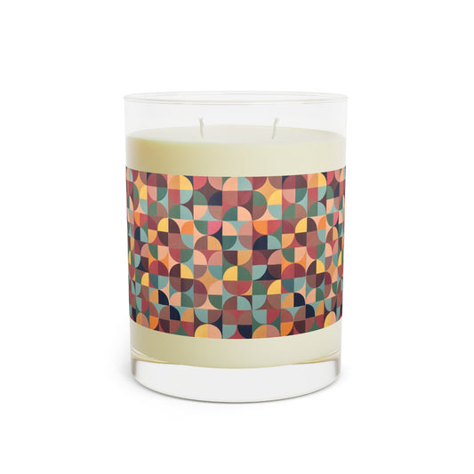 Food-Grade Soy Wax Premium Custom Label Geometric Abstract Scented Aromatherapy Candle - Full Glass, 11oz