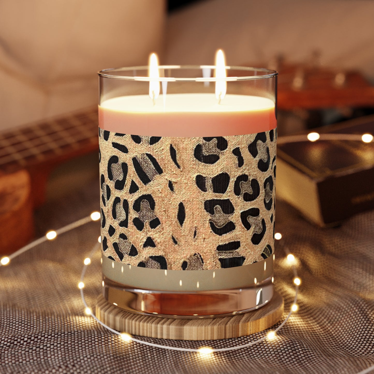 Wing Light Art Designs Gold Leopard Print Scented Candle - Full Glass, 11oz