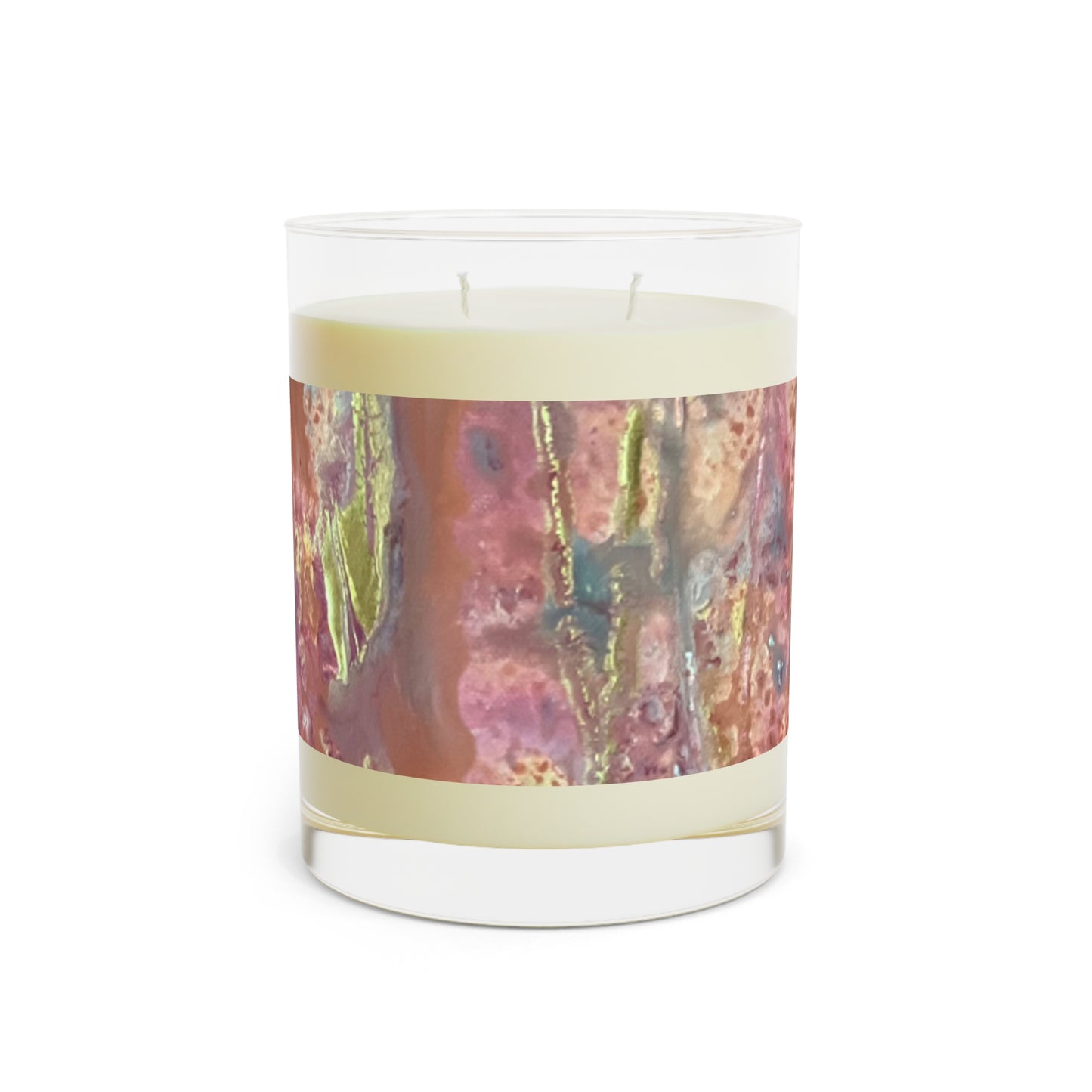 Mauve Abstract Scented Candle - Full Glass, 11oz