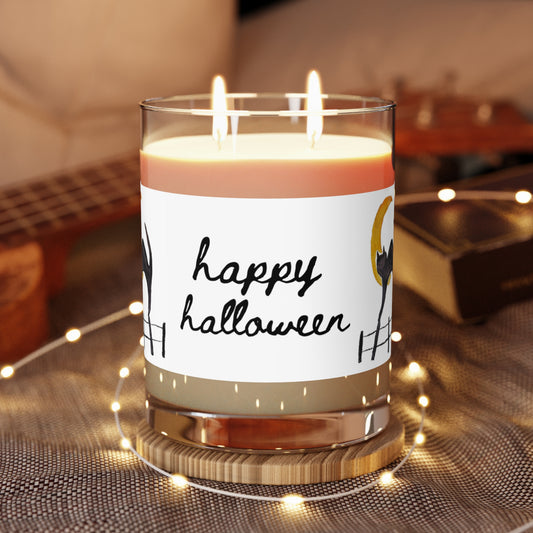 Wing Light Art Designs Cat n Moon Halloween Scented Candle - Full Glass, 11oz