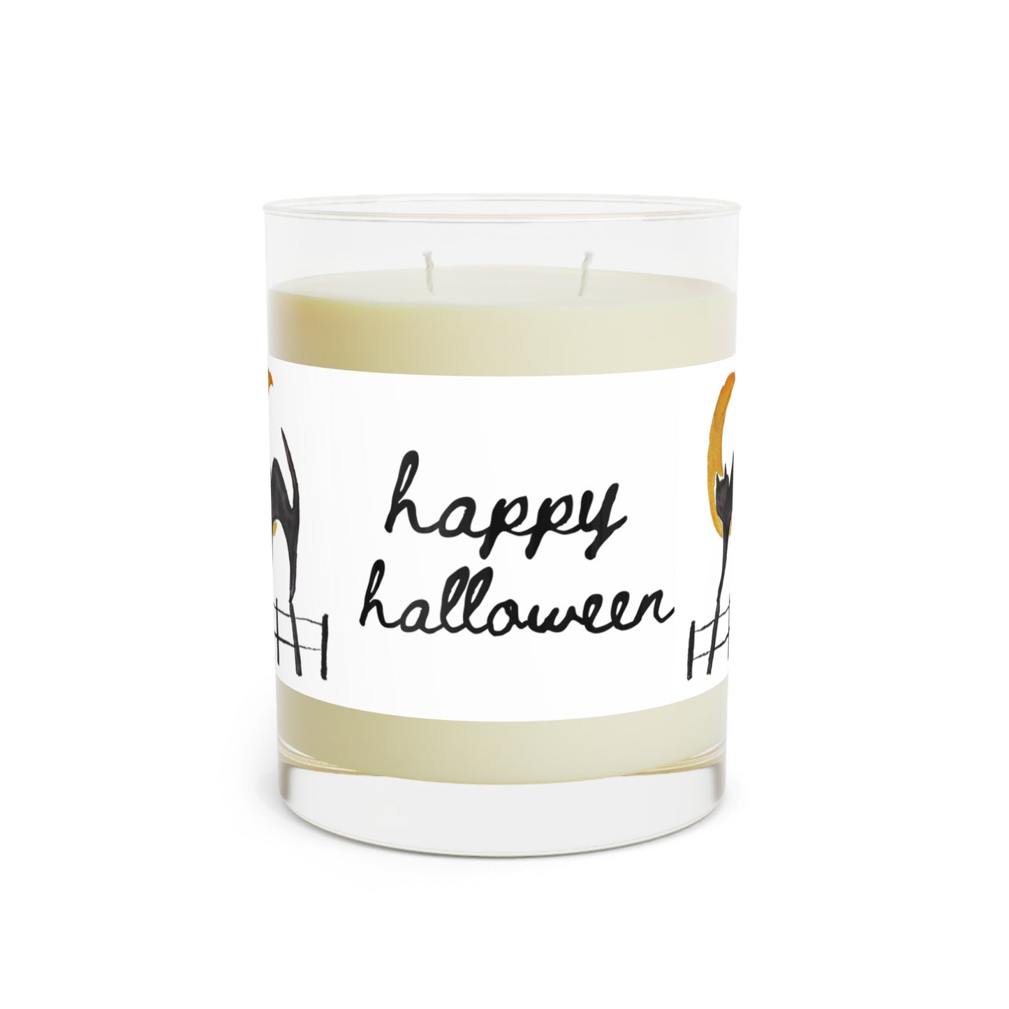 Wing Light Art Designs Cat n Moon Halloween Scented Candle - Full Glass, 11oz