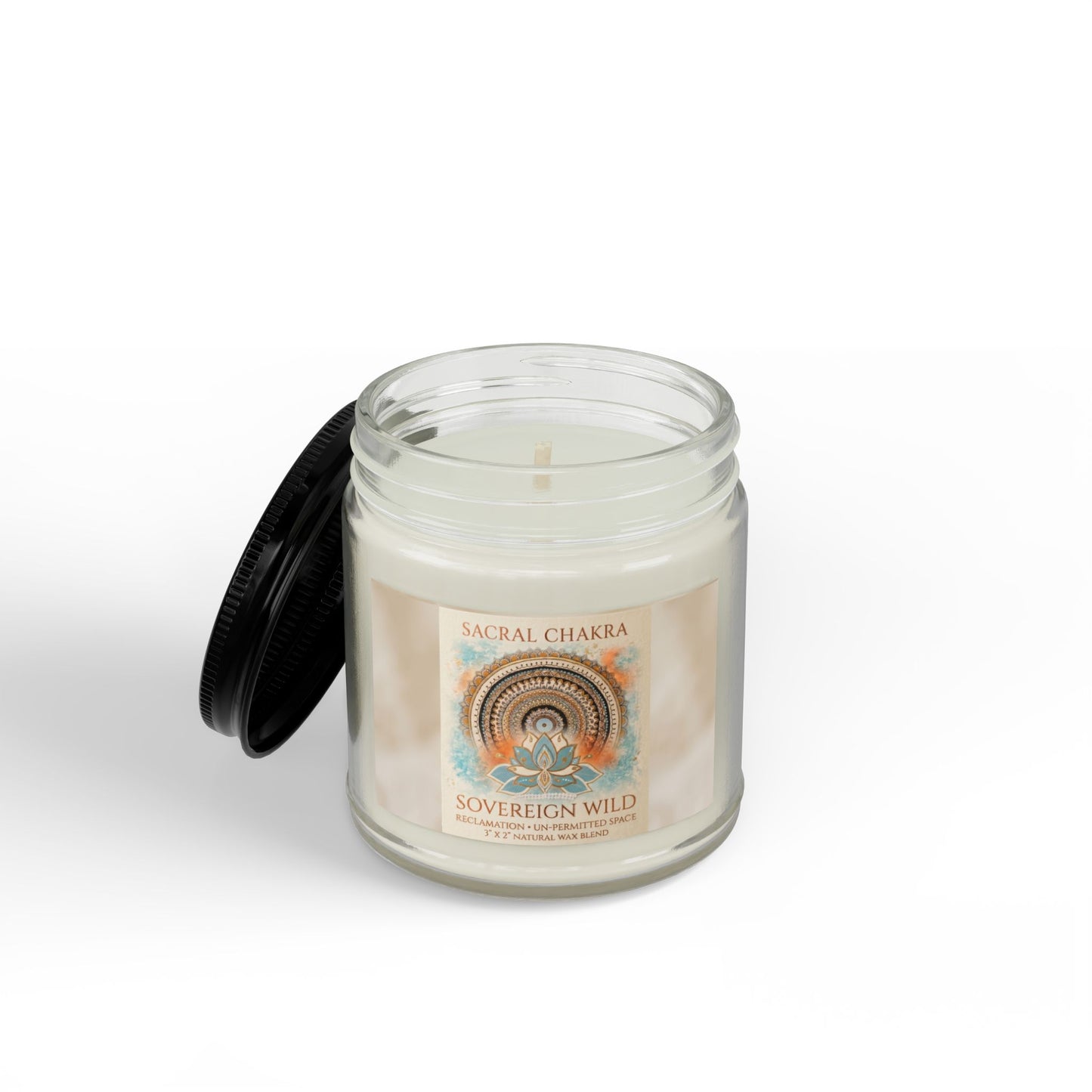 The Sovereign Audit™ Sacral Chakra Soy Candle — Scented 4oz & 9oz Amber Jar with Black Lid