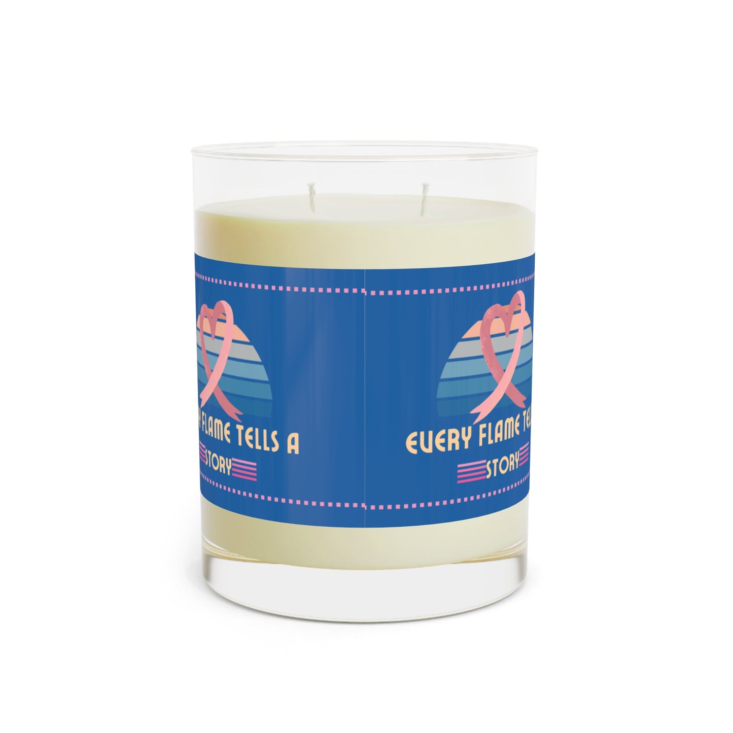 Every Flame Tells a Story Breast Cancer Awareness Aromatherapy Scented Soy Candle - Full Glass, 11oz